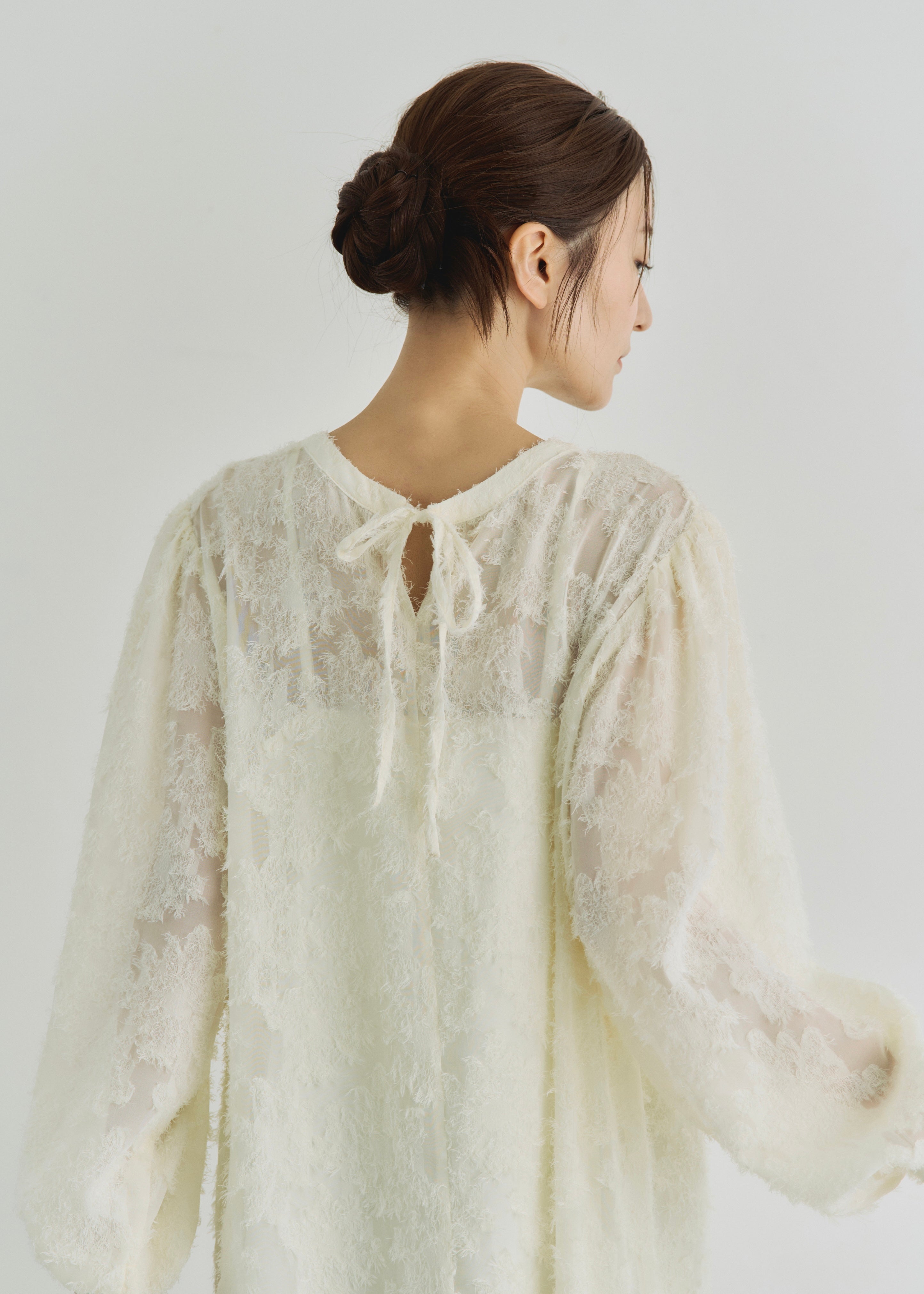 2WAY SHEER JACQUARD DRESS
