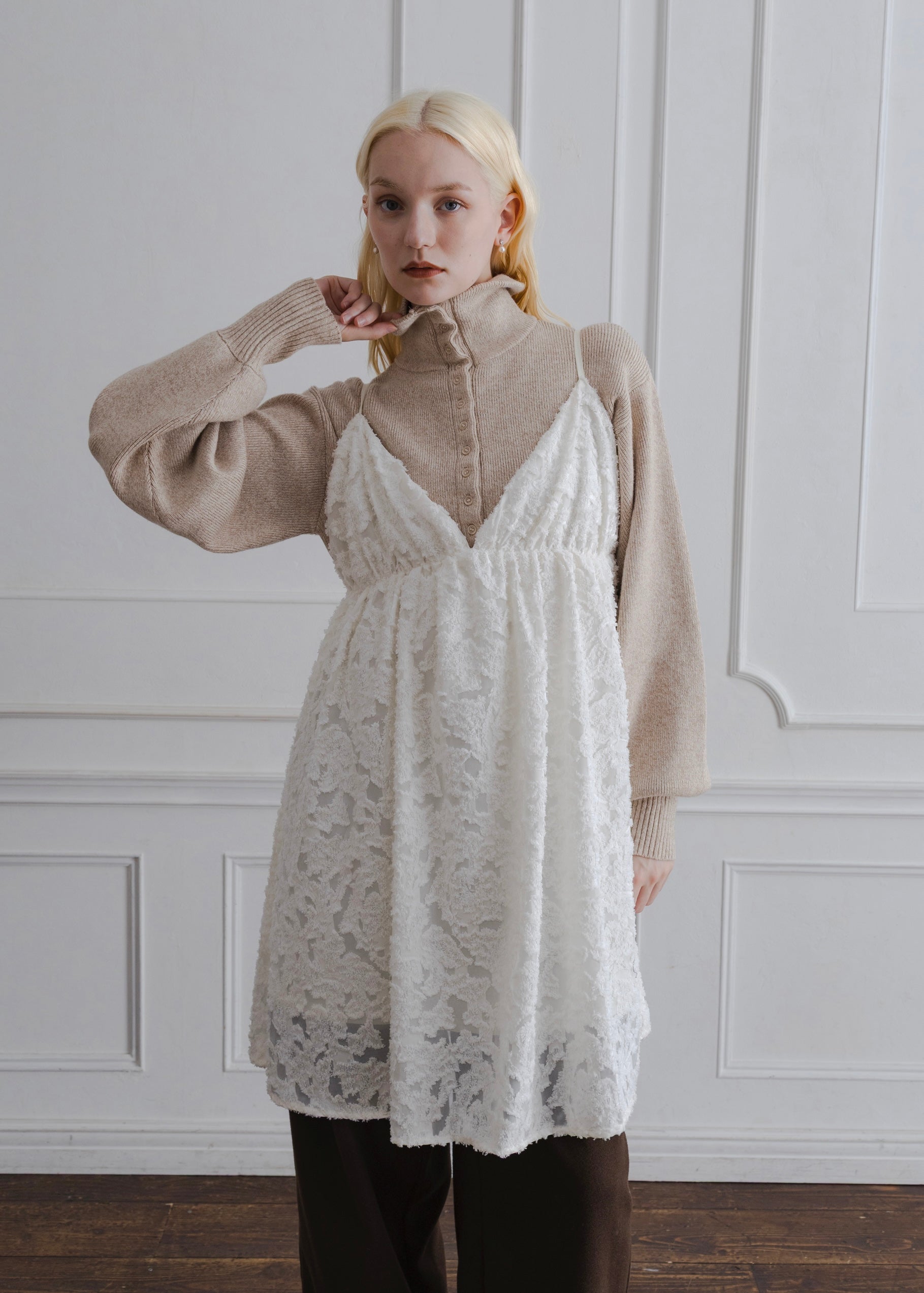 SHEER JACQUARD TUNIC CAMISOLE