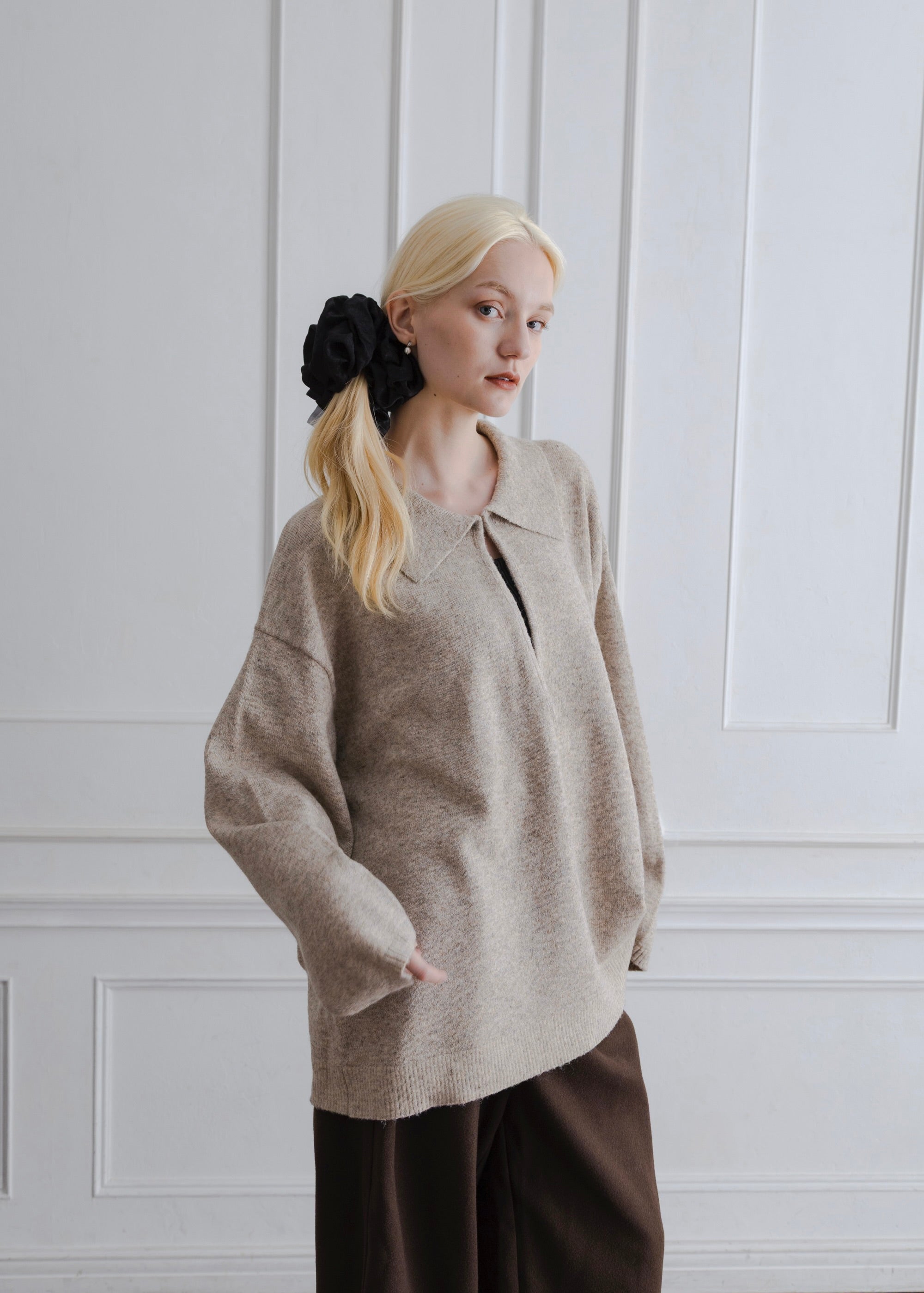 WOOL BLEND SKIPPER PULLOVER