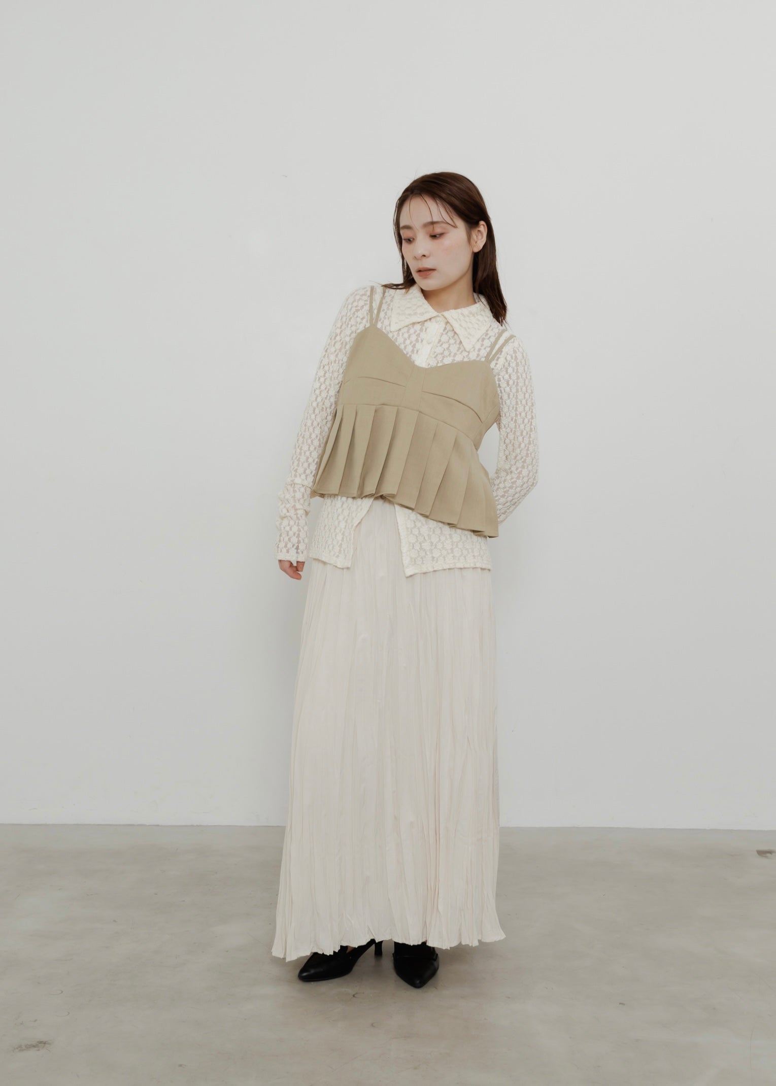 CRUSH PLEATS SKIRT