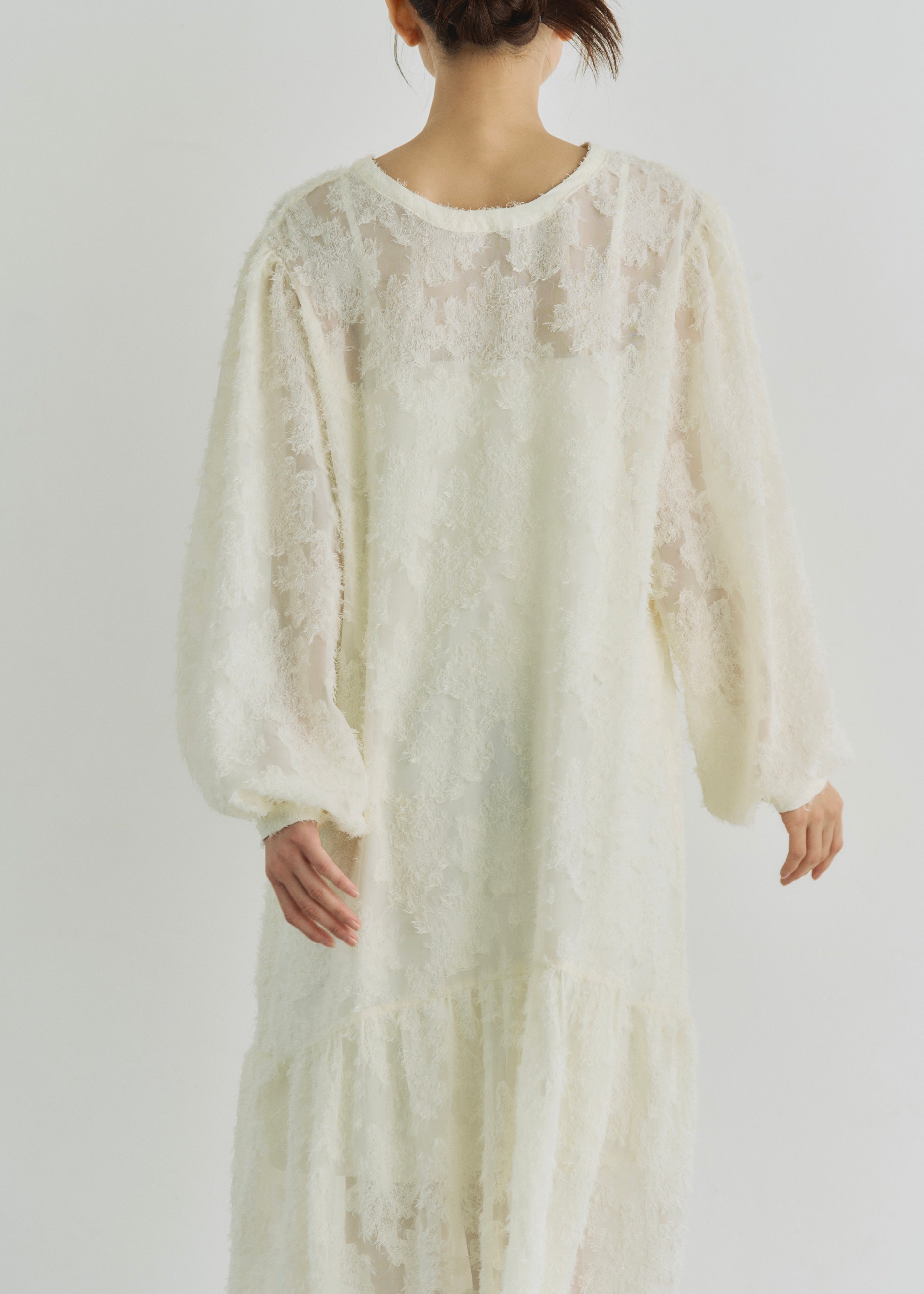 2WAY SHEER JACQUARD DRESS