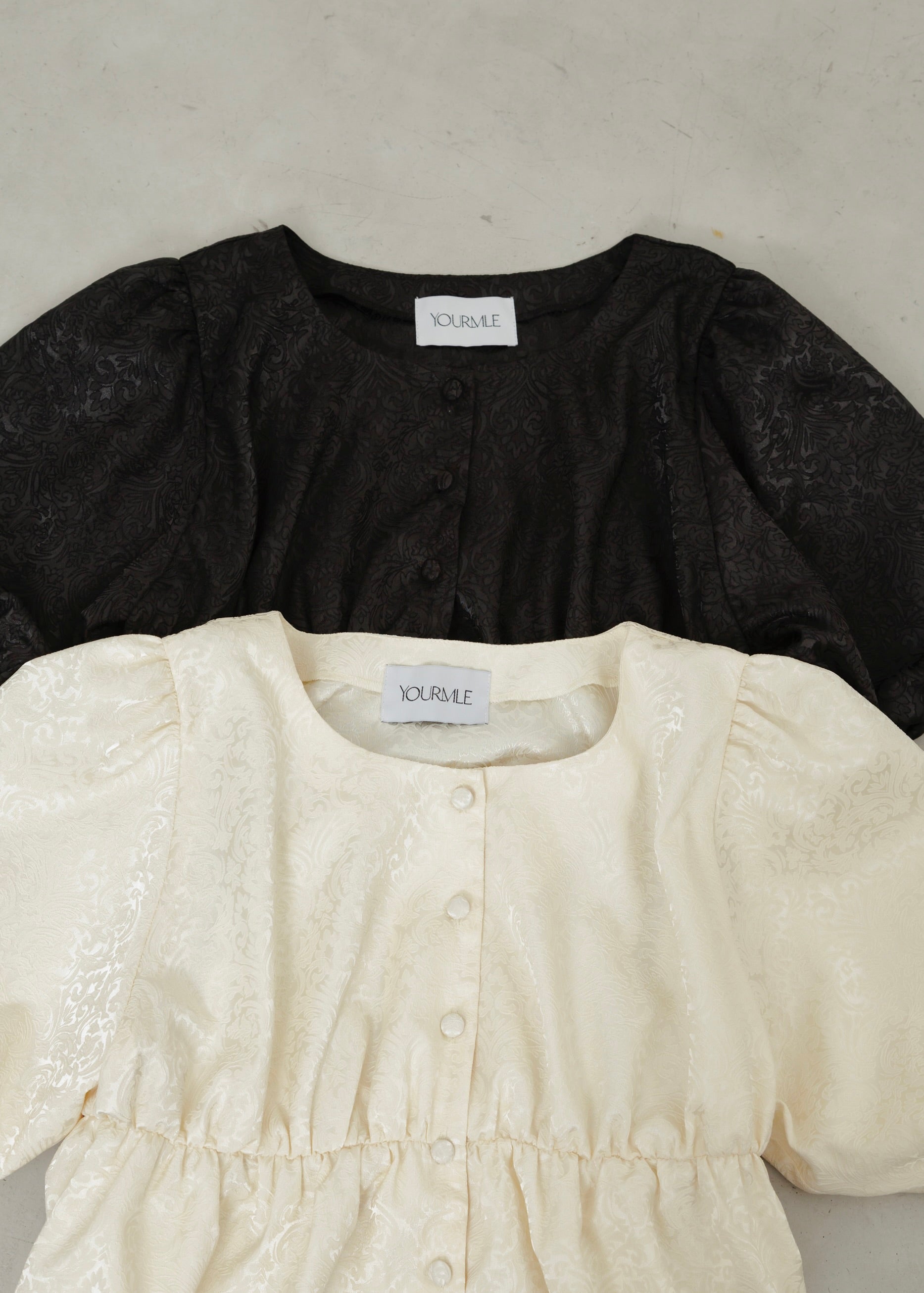 JACQUARD PEPLUM BLOUSE