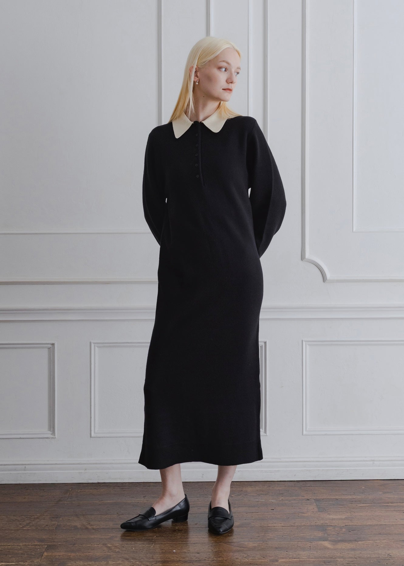 BICOLOR POLO KNIT DRESS