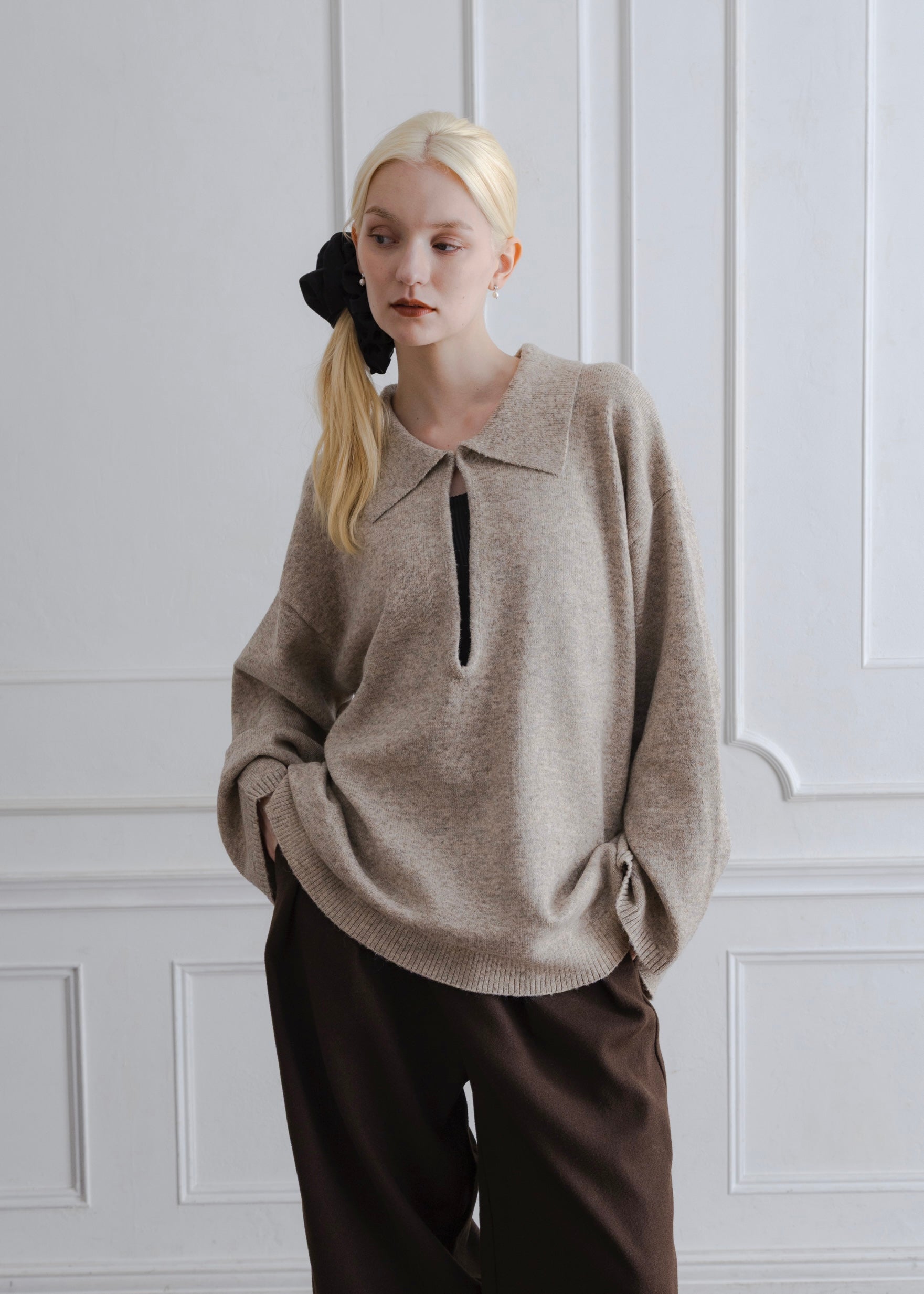 WOOL BLEND SKIPPER PULLOVER