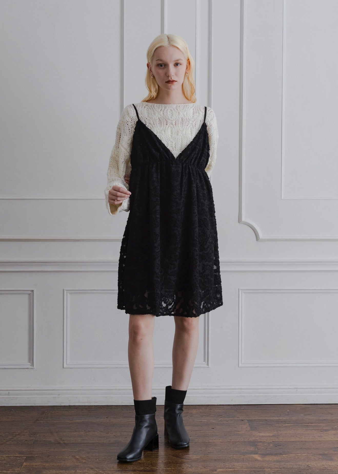 SHEER JACQUARD TUNIC CAMISOLE