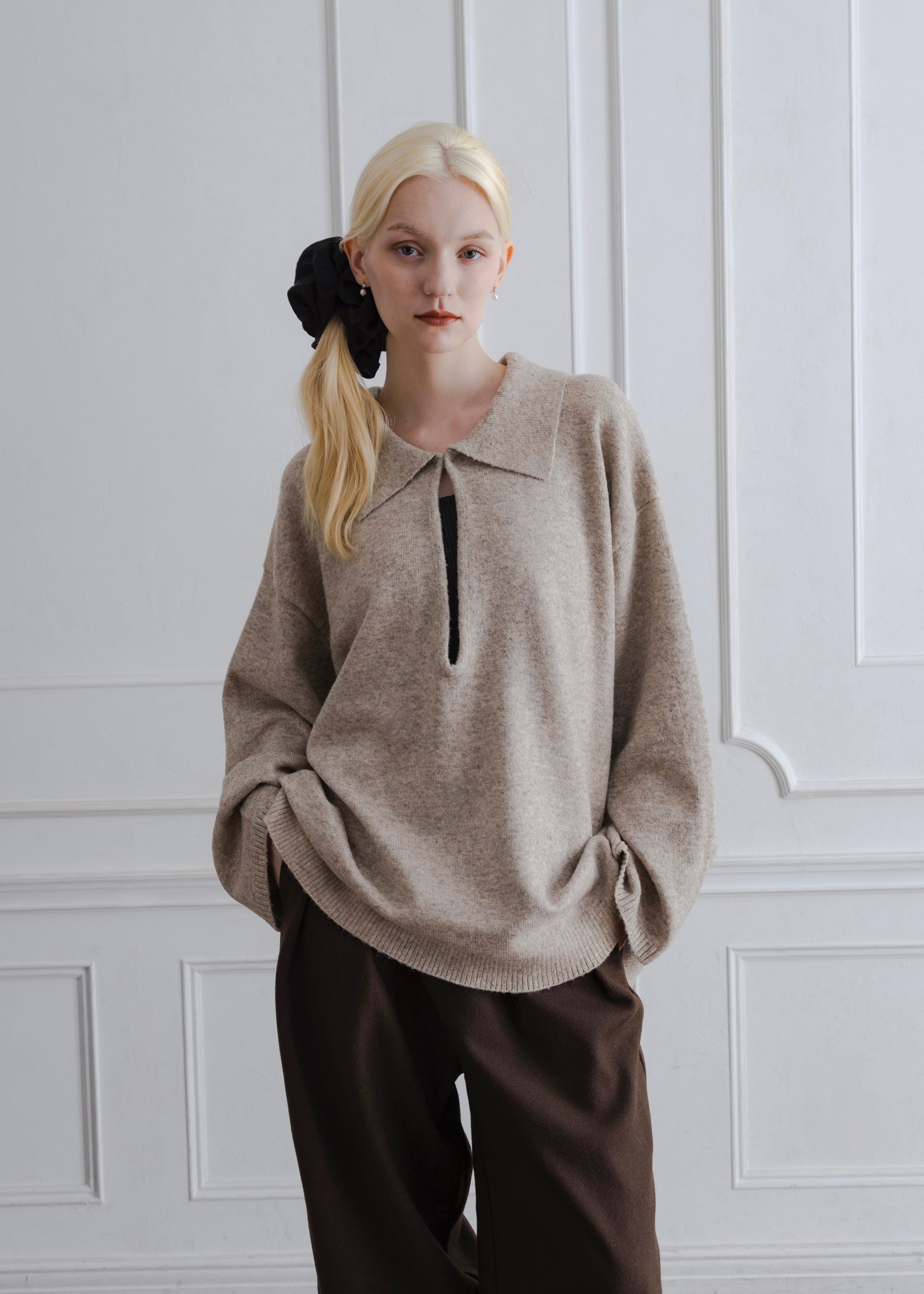 WOOL BLEND SKIPPER PULLOVER