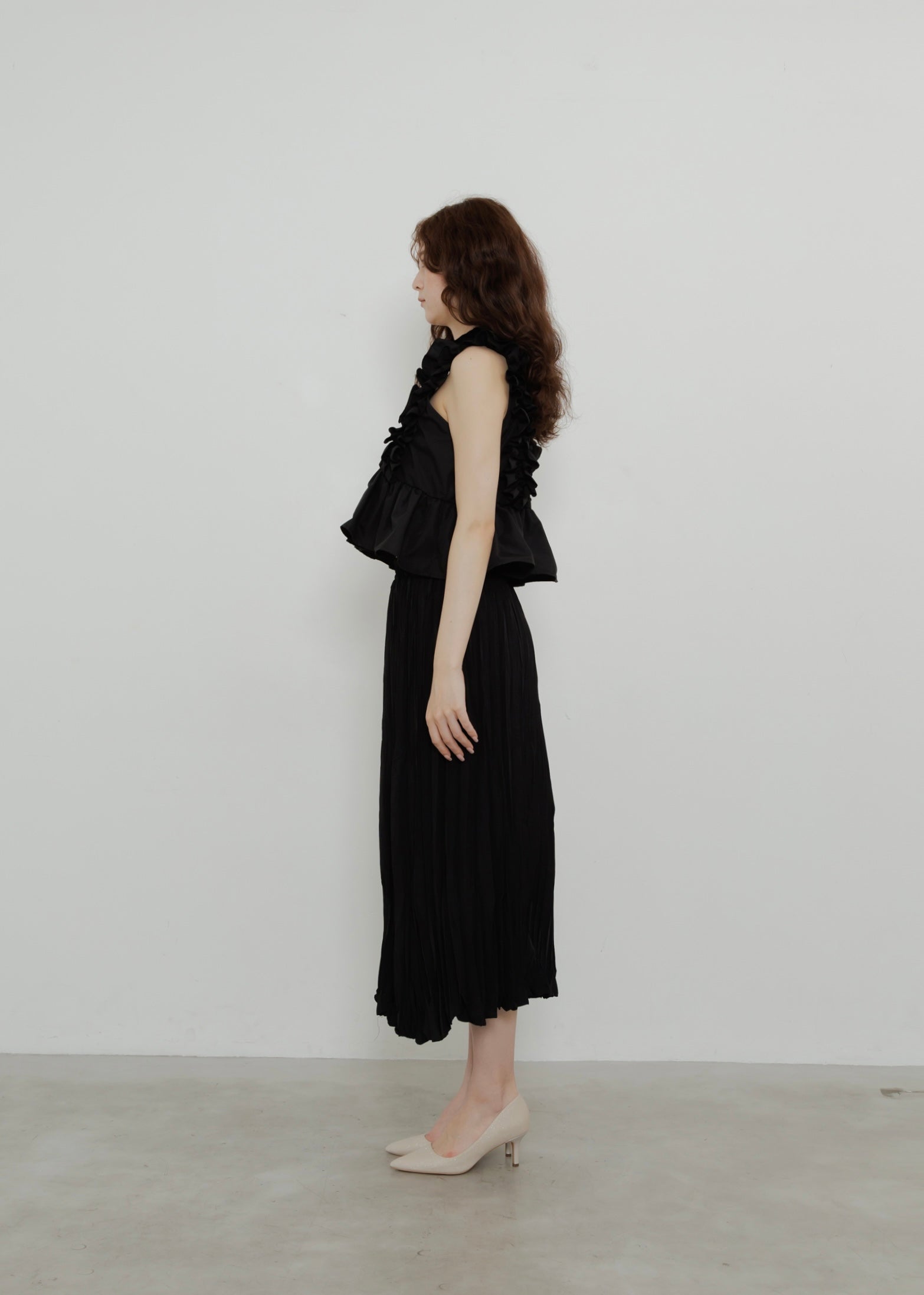 CRUSH PLEATS SKIRT