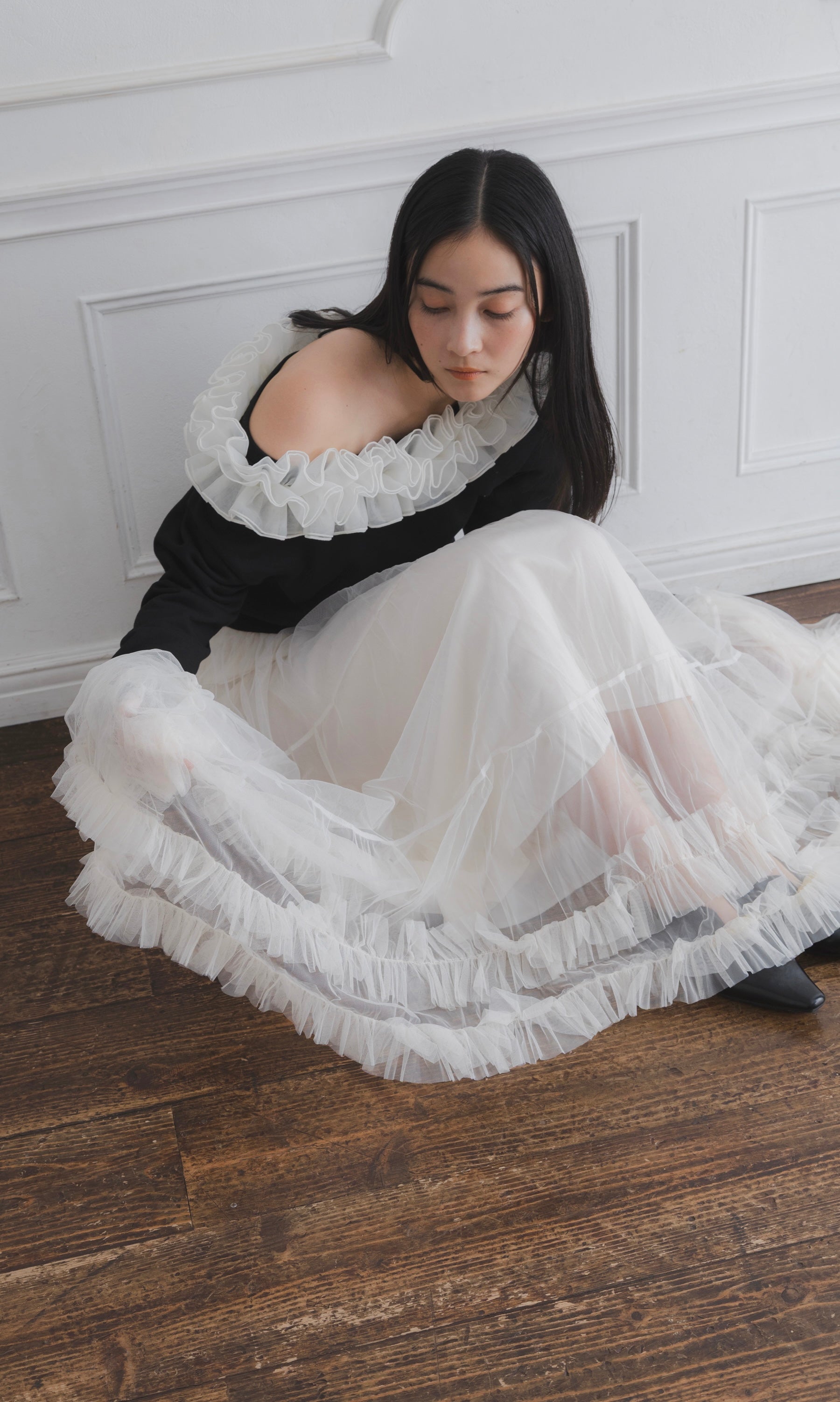 TULLE TIERED SKIRT