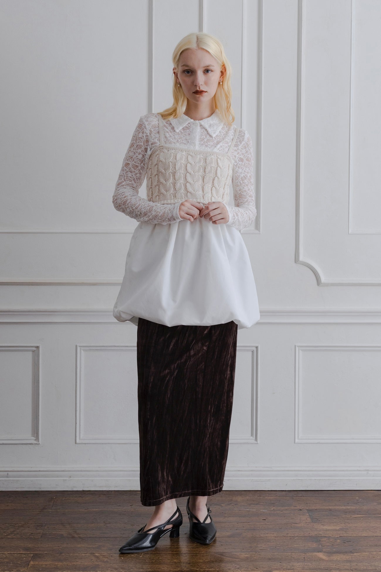 CABLE KNIT BALLOON CAMISOLE