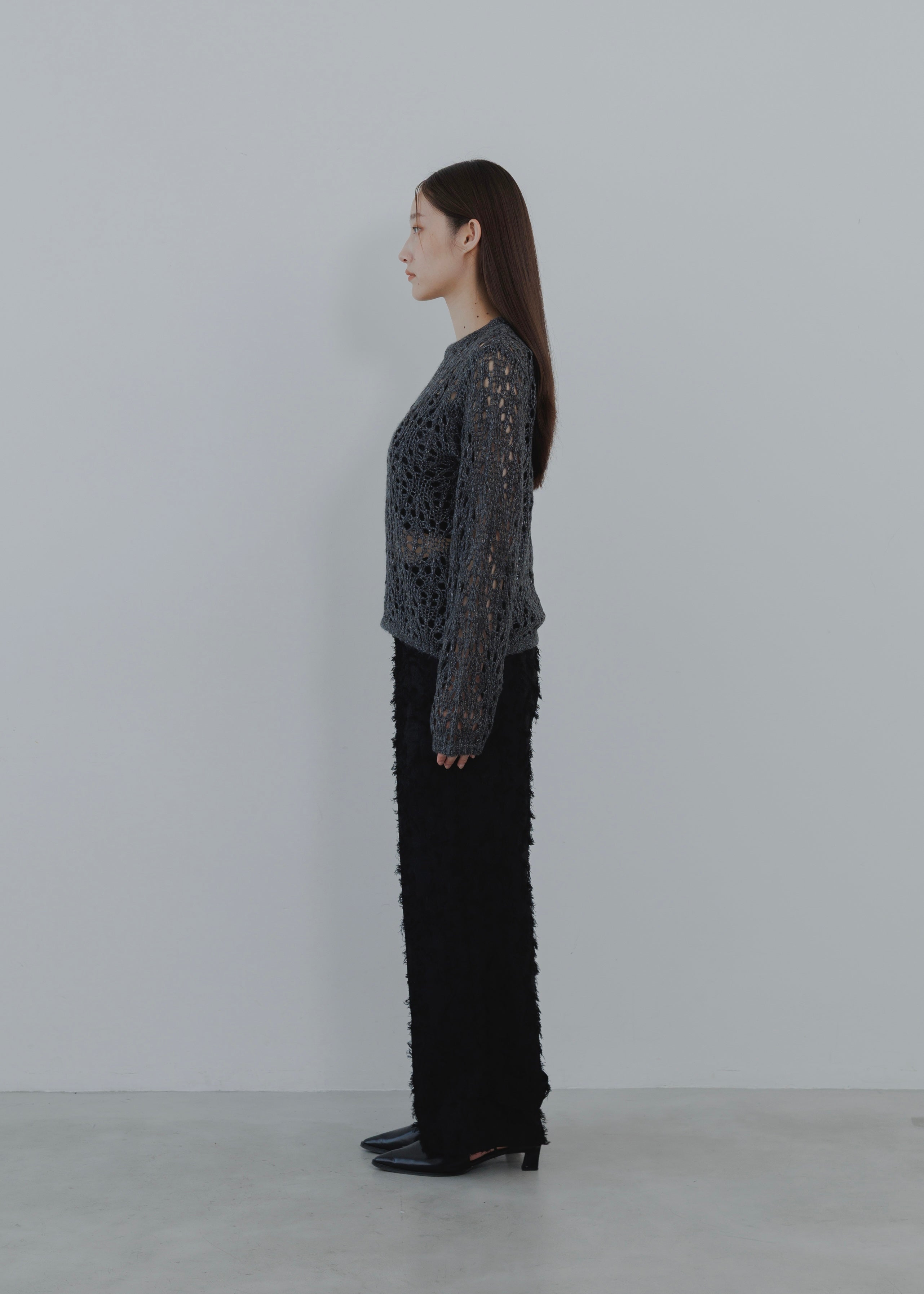 OPENWORK MOHAIR KNIT PULLOVER
