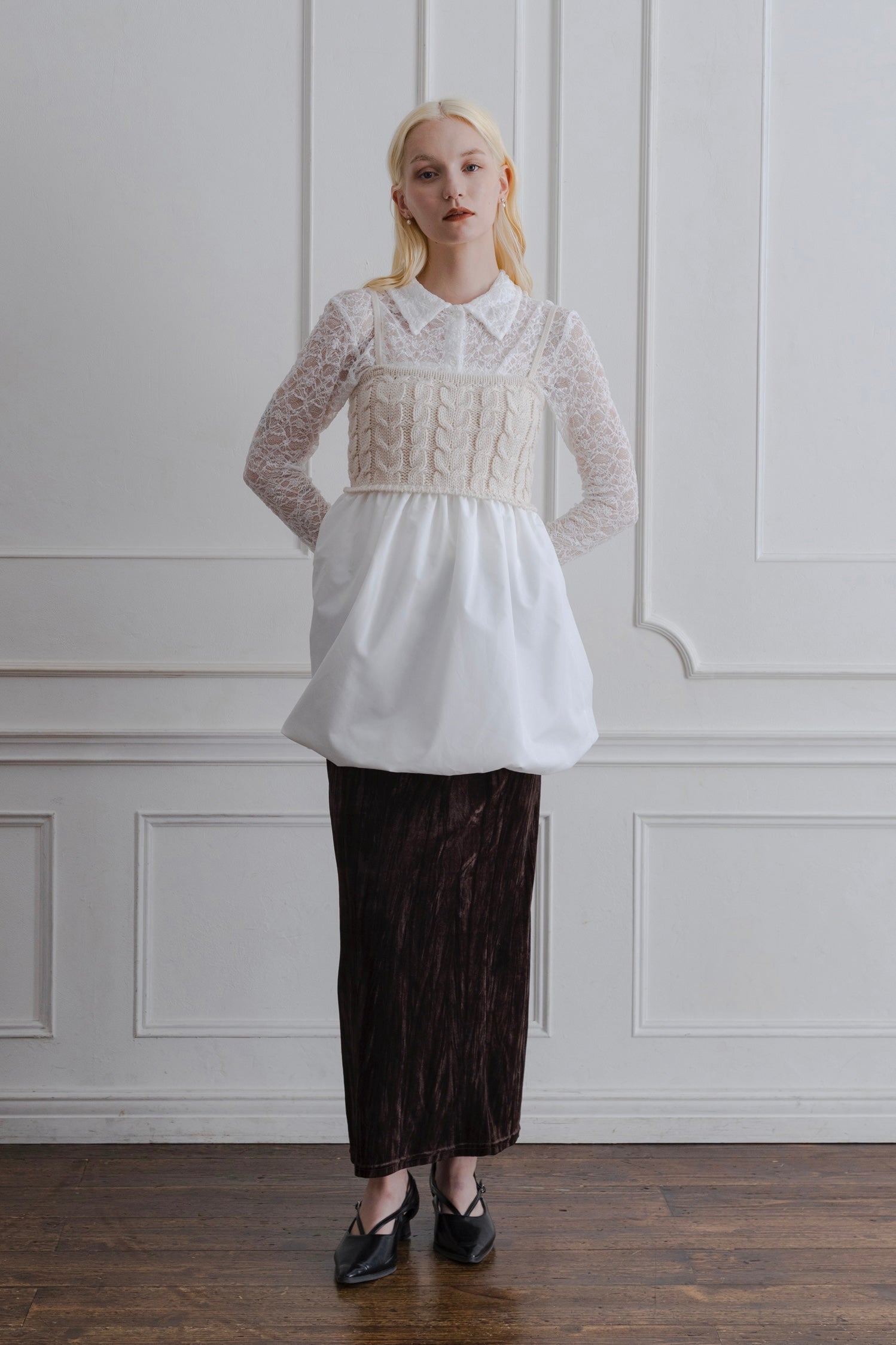 CABLE KNIT BALLOON CAMISOLE