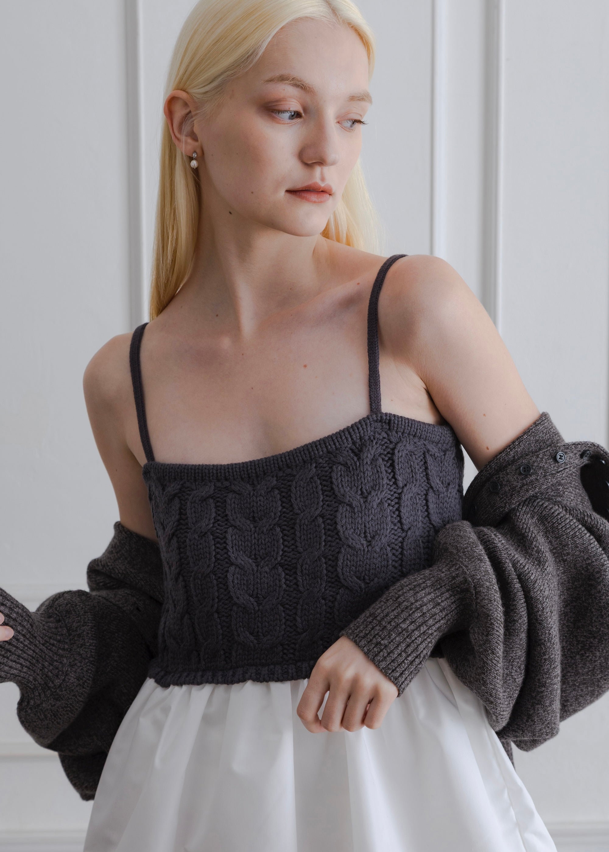 CABLE KNIT BALLOON CAMISOLE