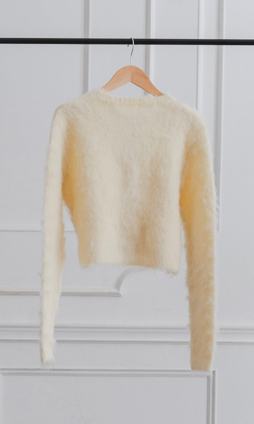 MOHAIR TOUCH CROPPED CARDIGAN