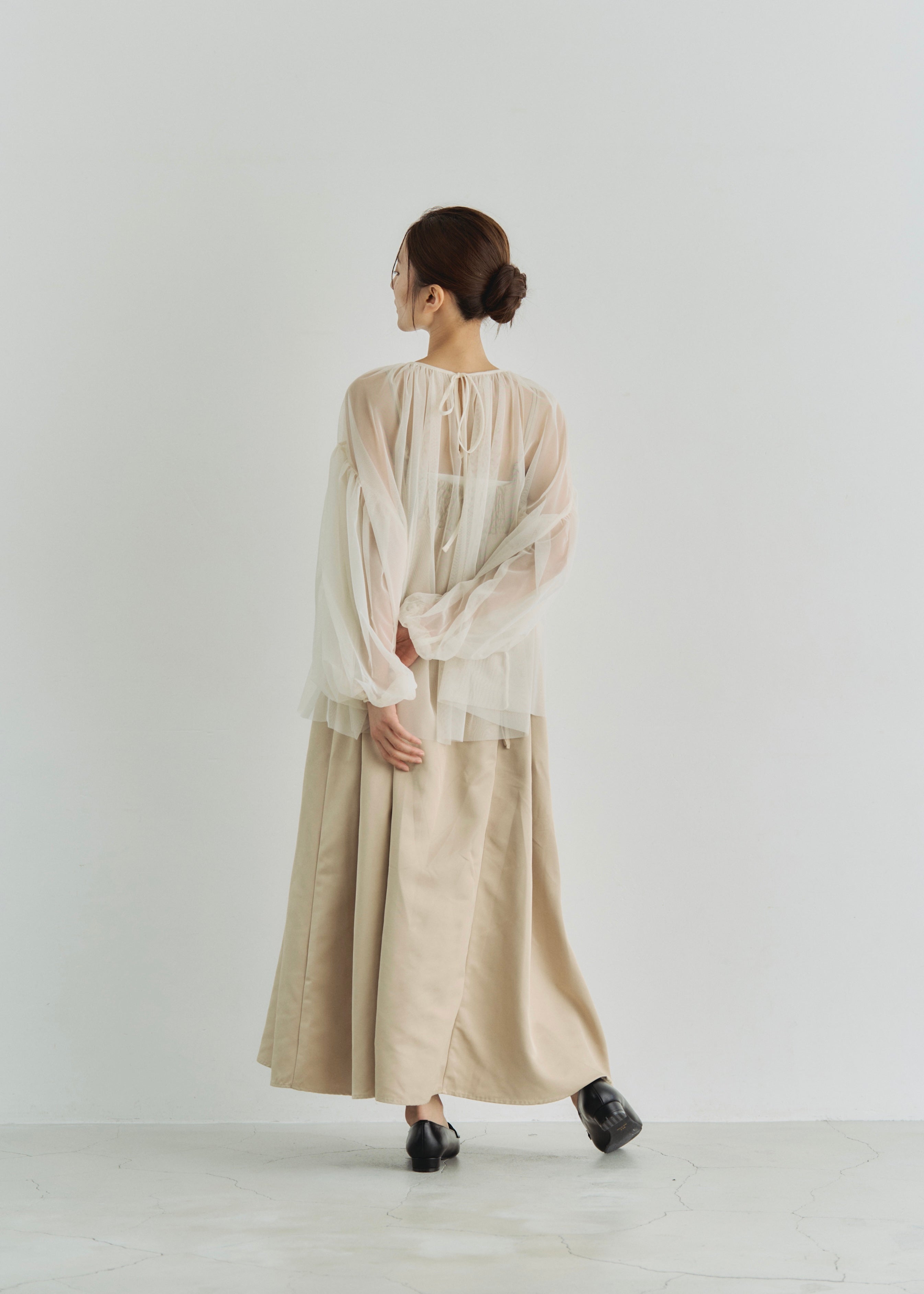 TULLE GATHER BLOUSE