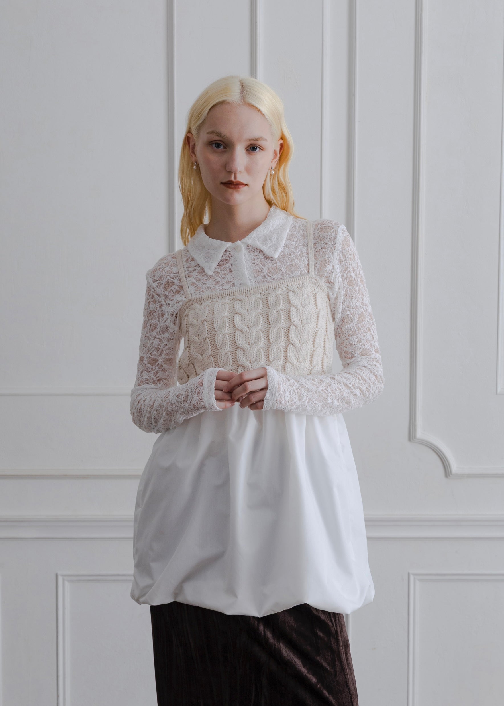 CABLE KNIT BALLOON CAMISOLE