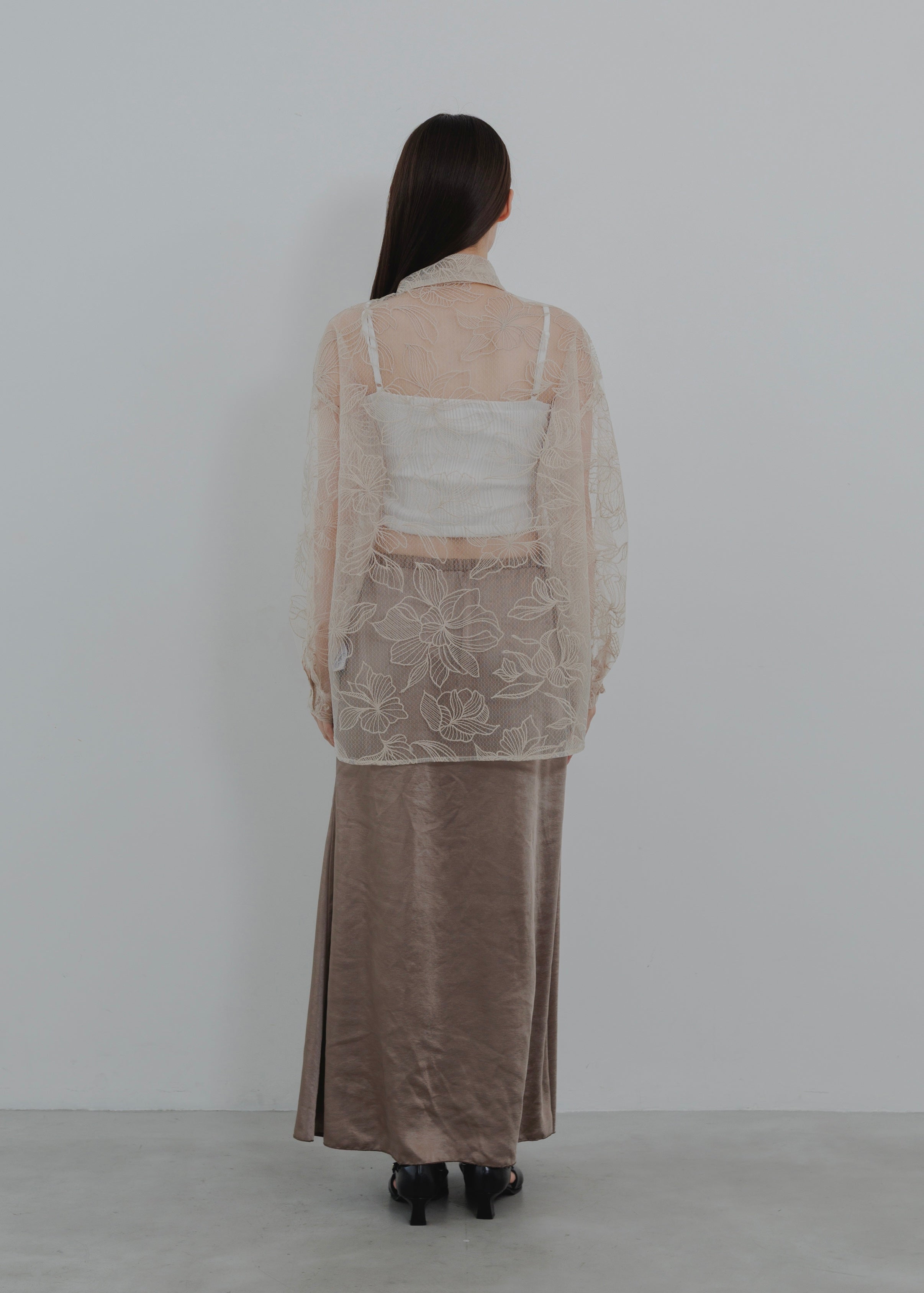 FLOWER TULLE SHIRT