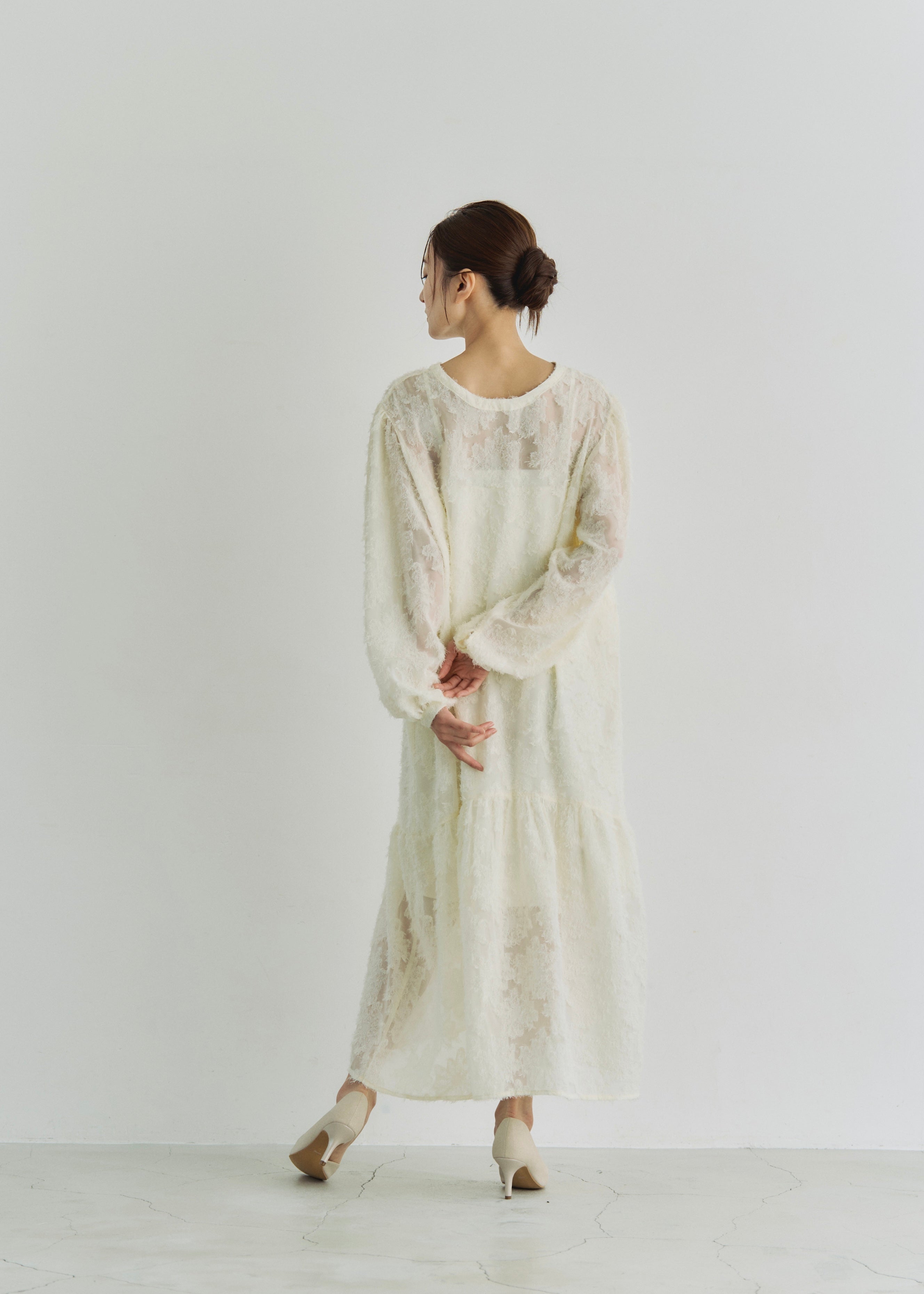 2WAY SHEER JACQUARD DRESS