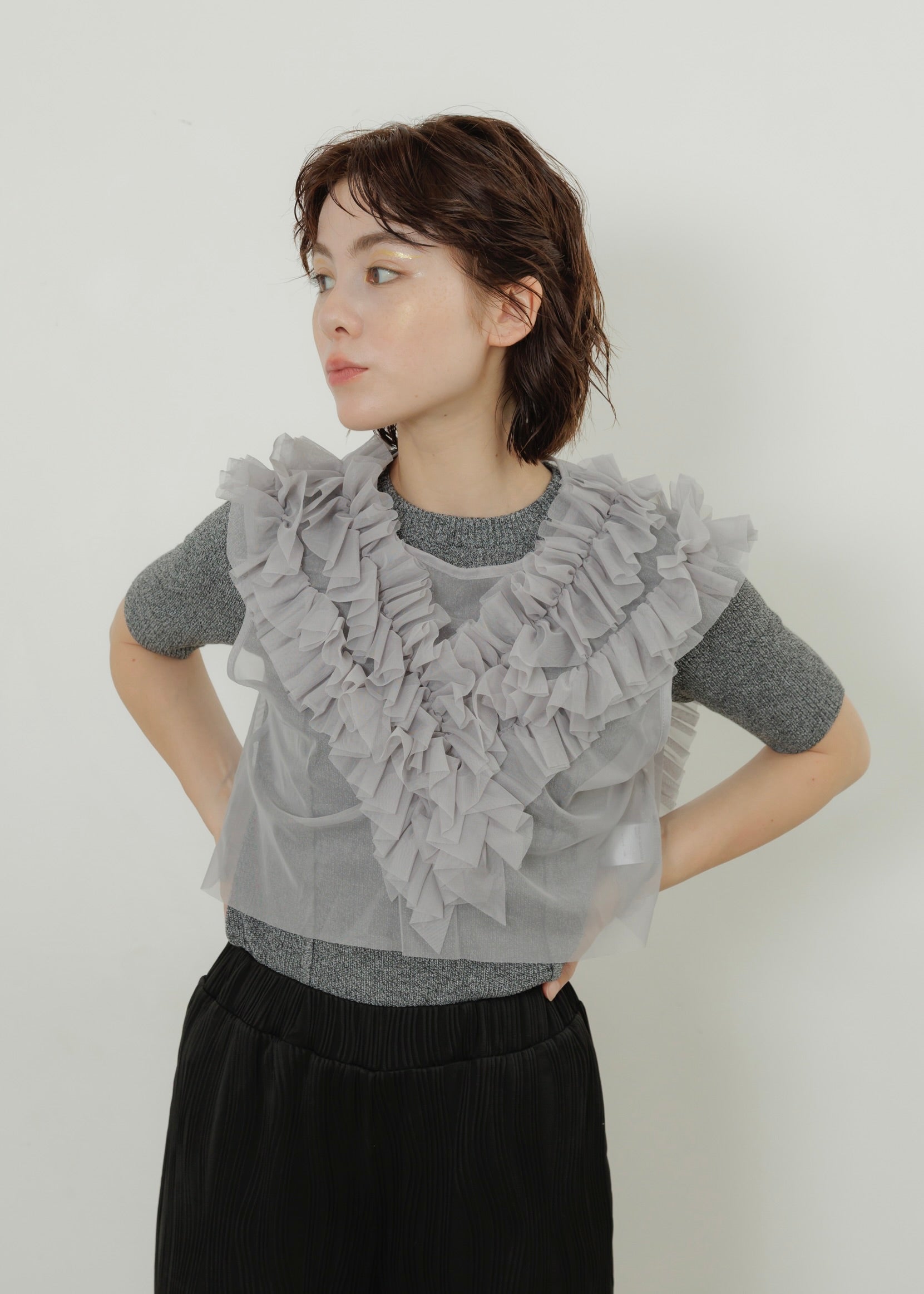 TULLE FRILL VEST