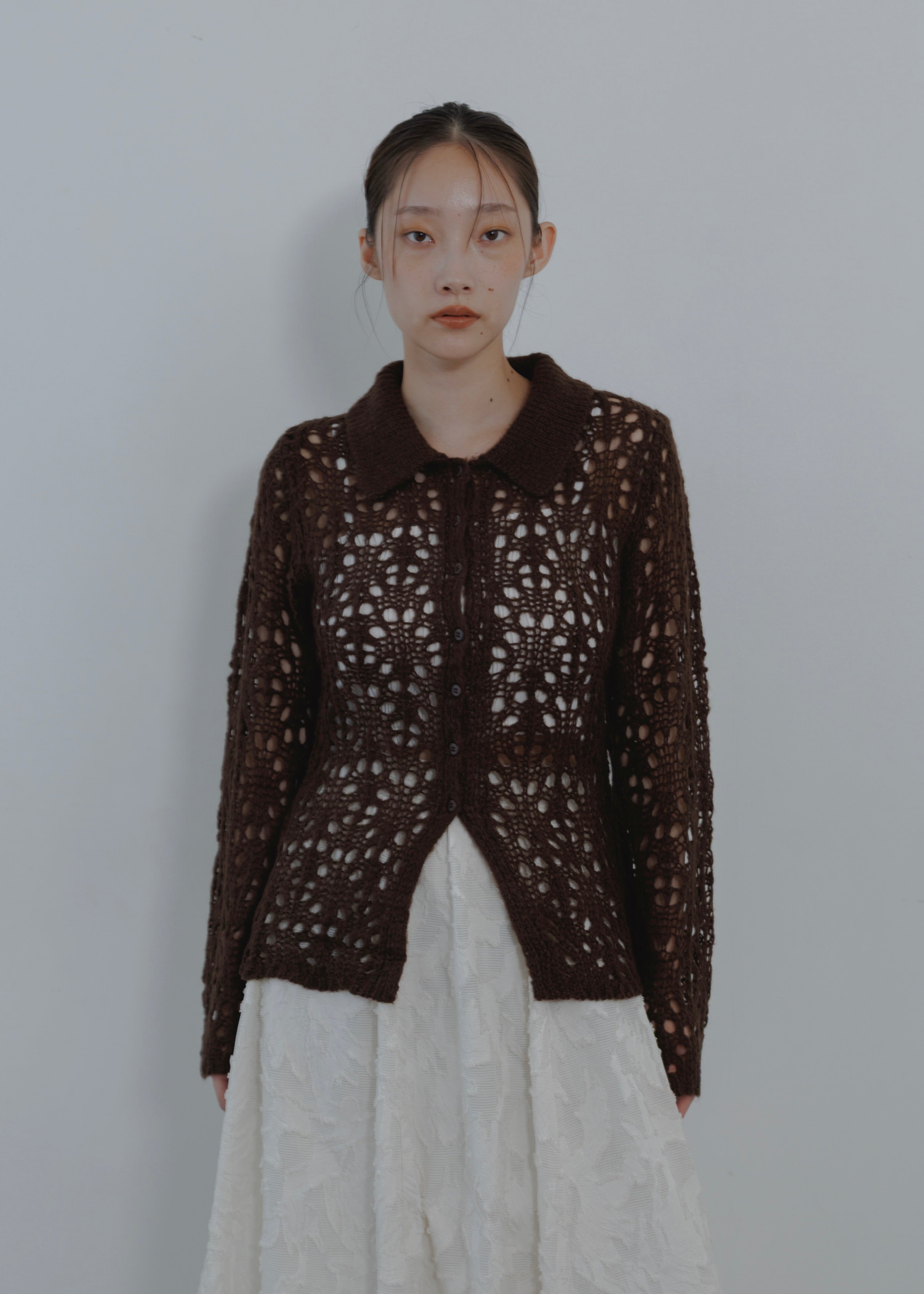 OPENWORK MOHAIR CARDIGAN
