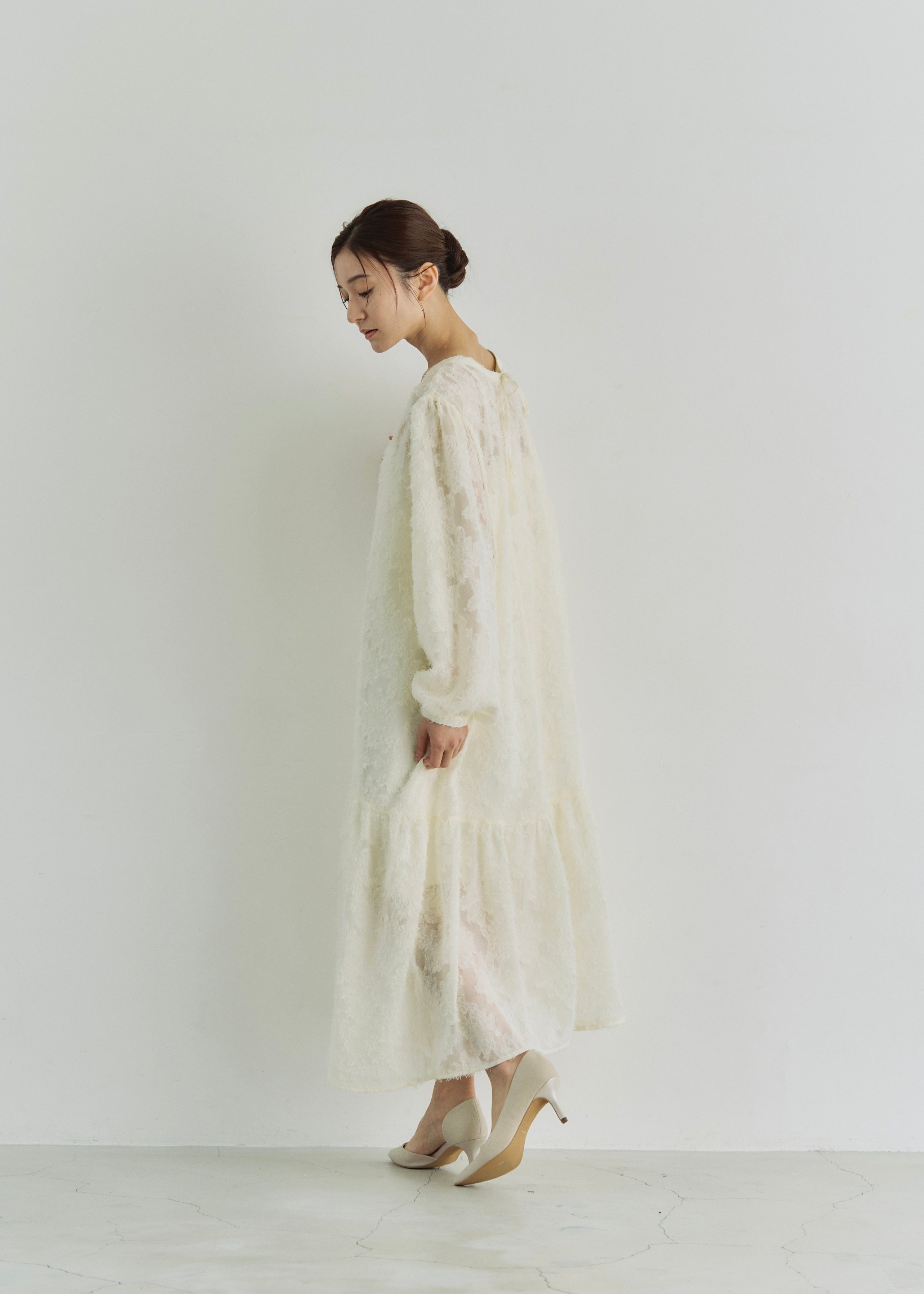 2WAY SHEER JACQUARD DRESS