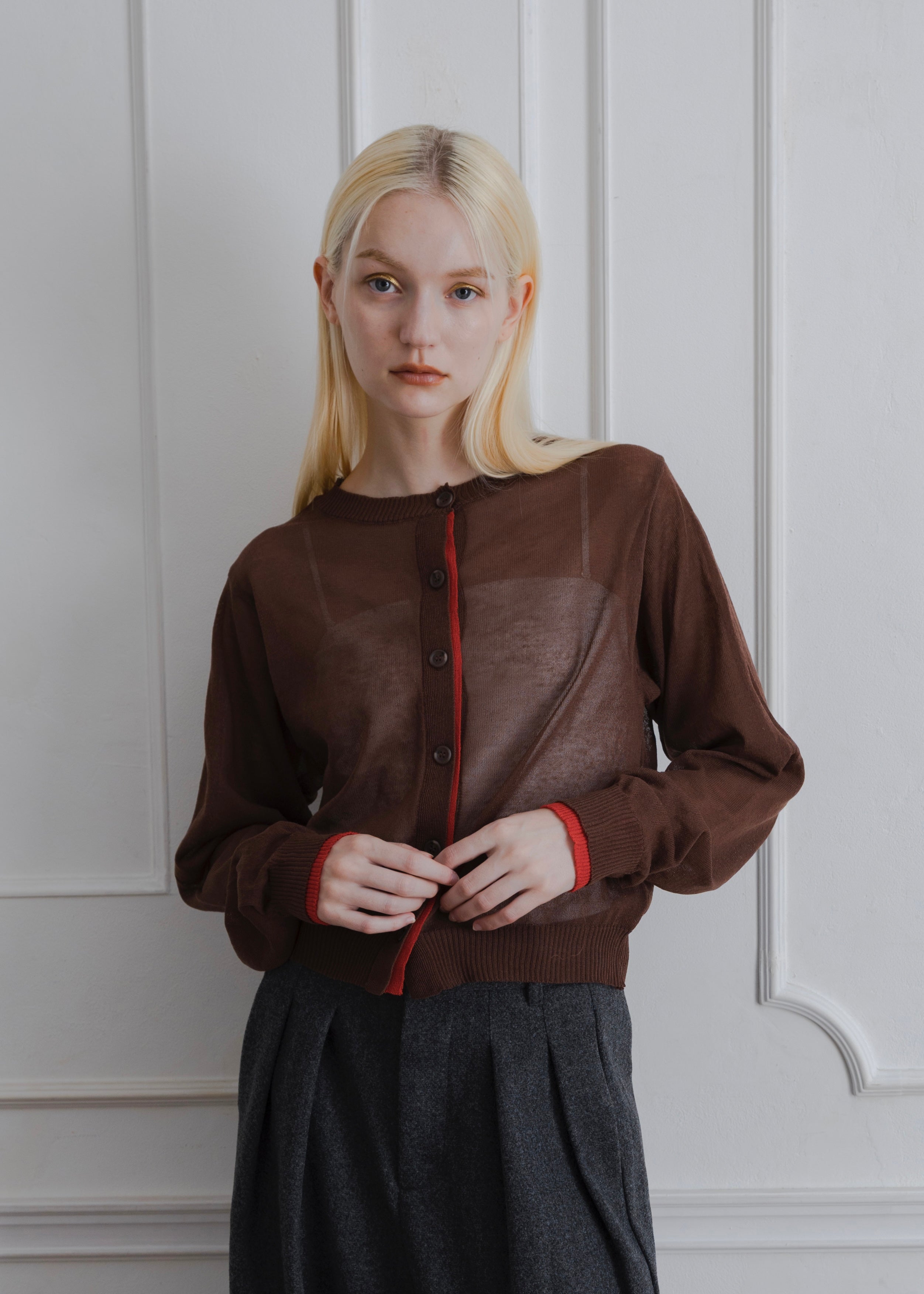 SHEER KNIT CARDIGAN