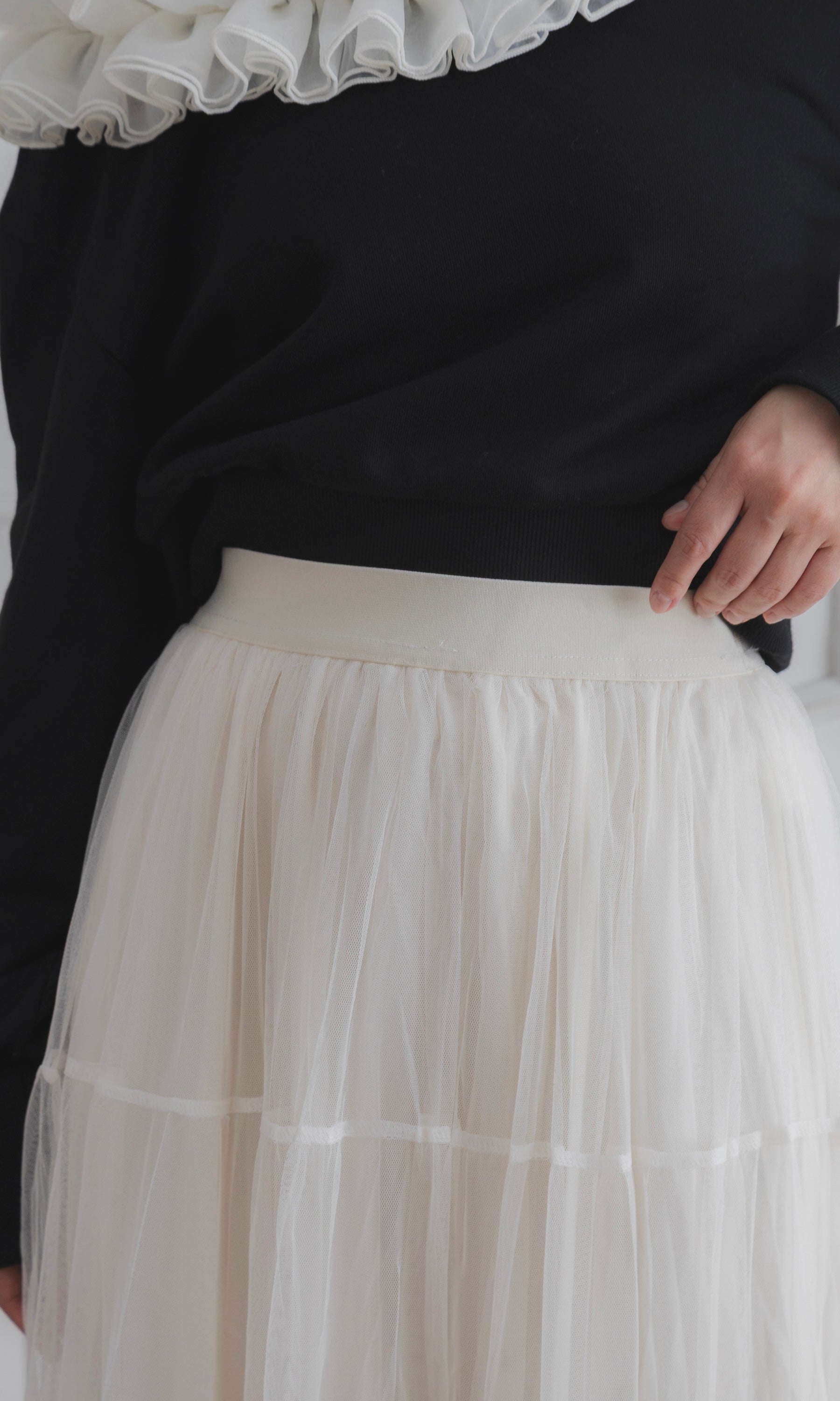 TULLE TIERED SKIRT
