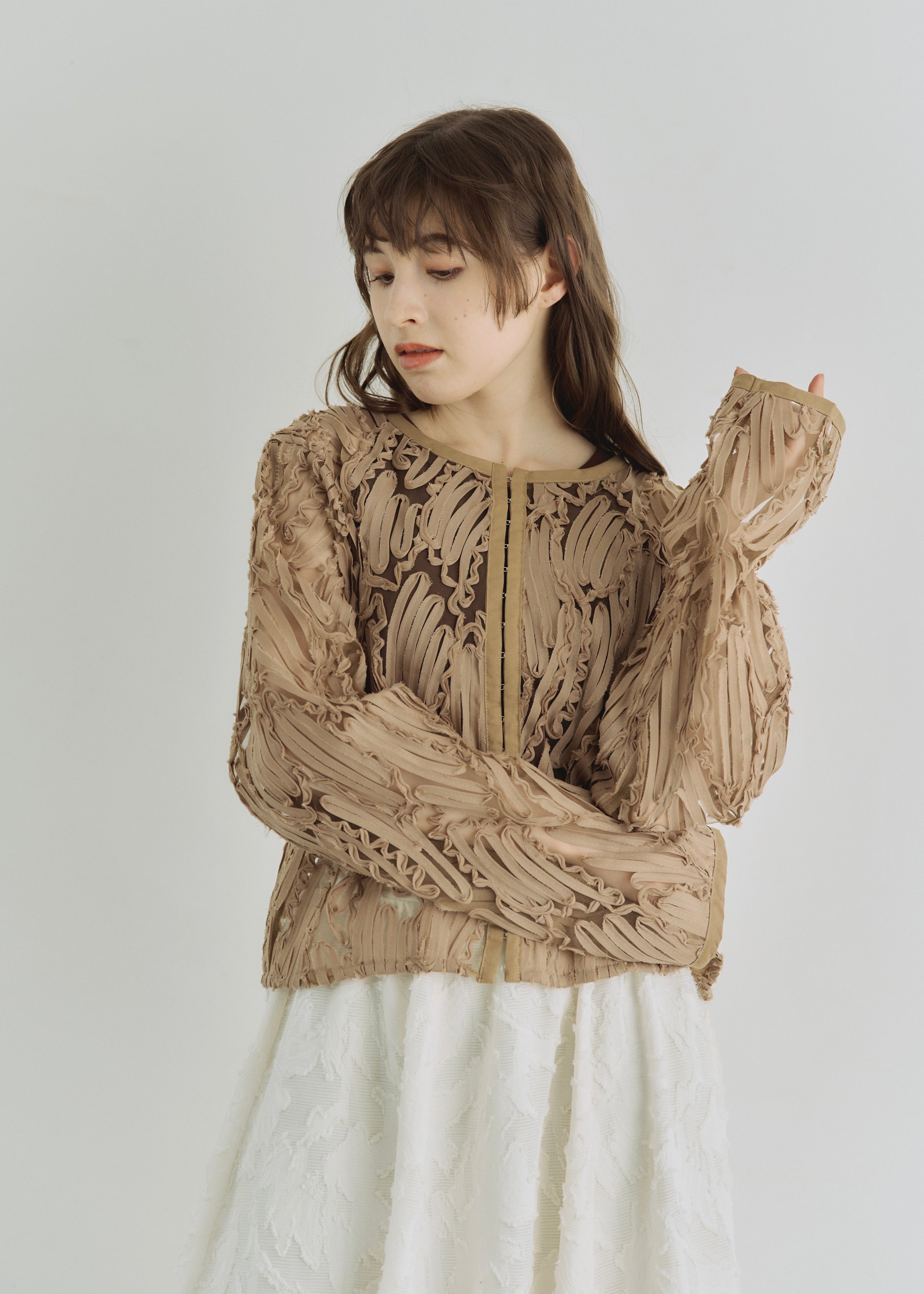 EMBROIDRED TULLE CARDIGAN