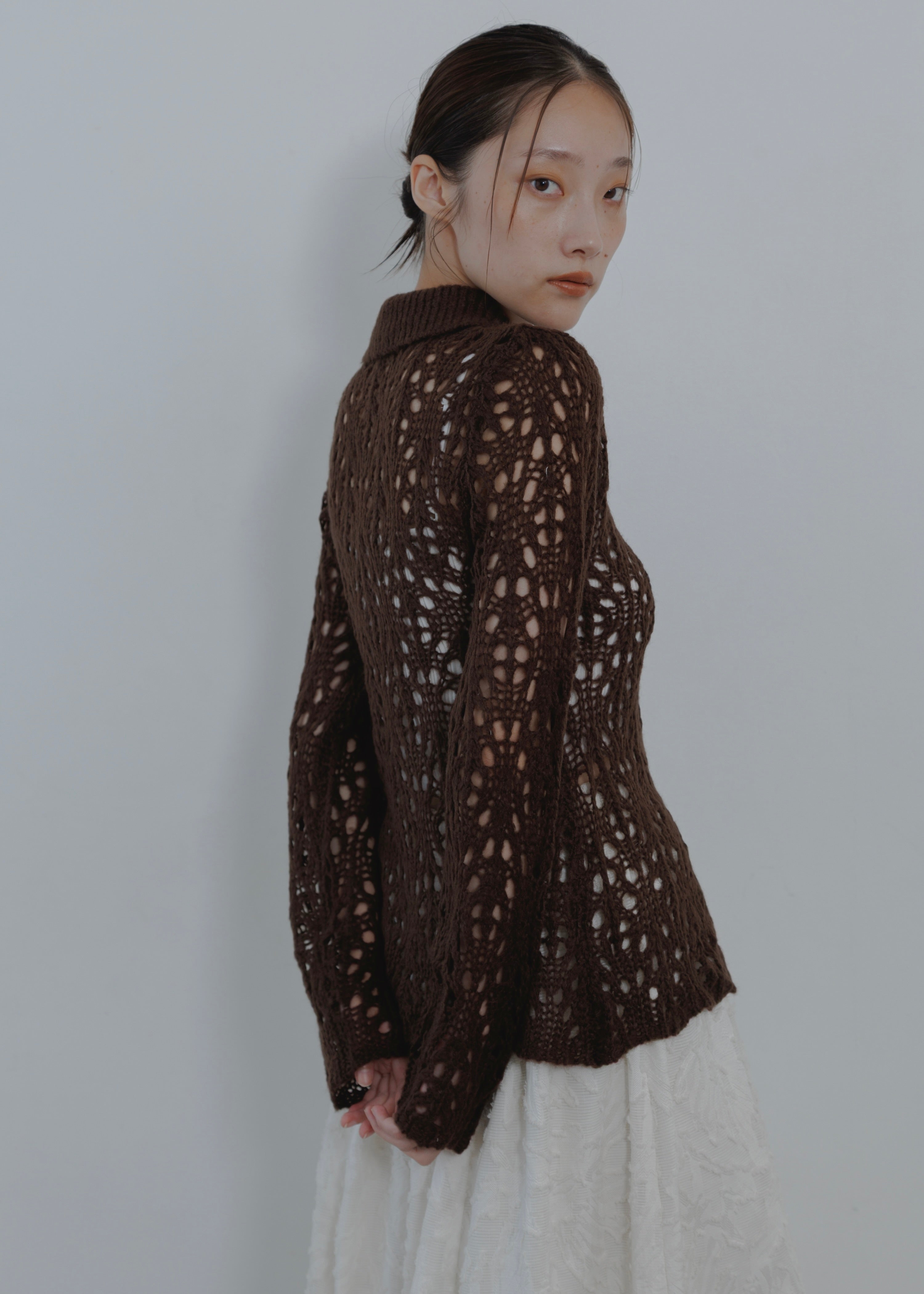 OPENWORK MOHAIR CARDIGAN