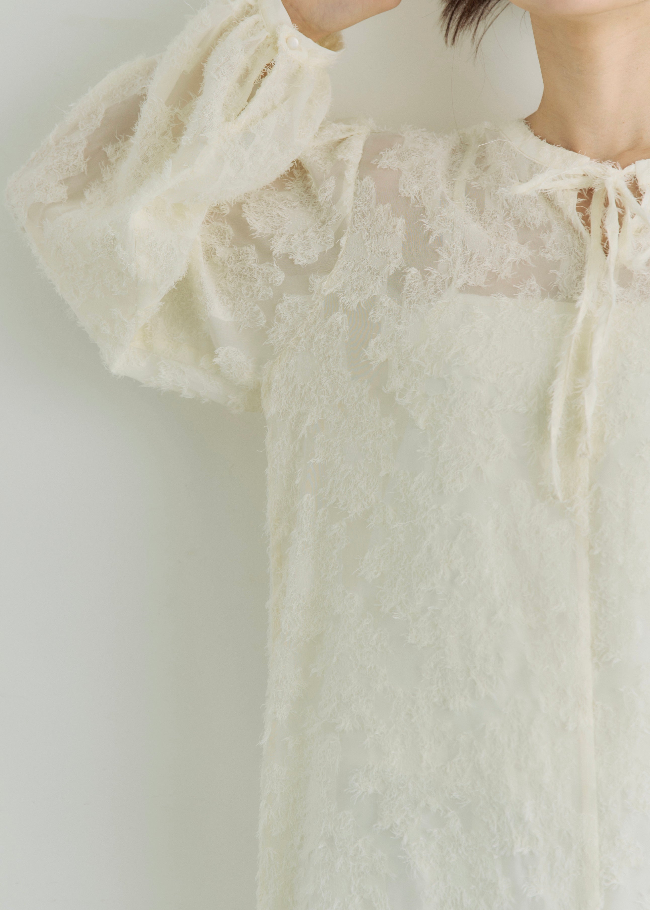 2WAY SHEER JACQUARD DRESS