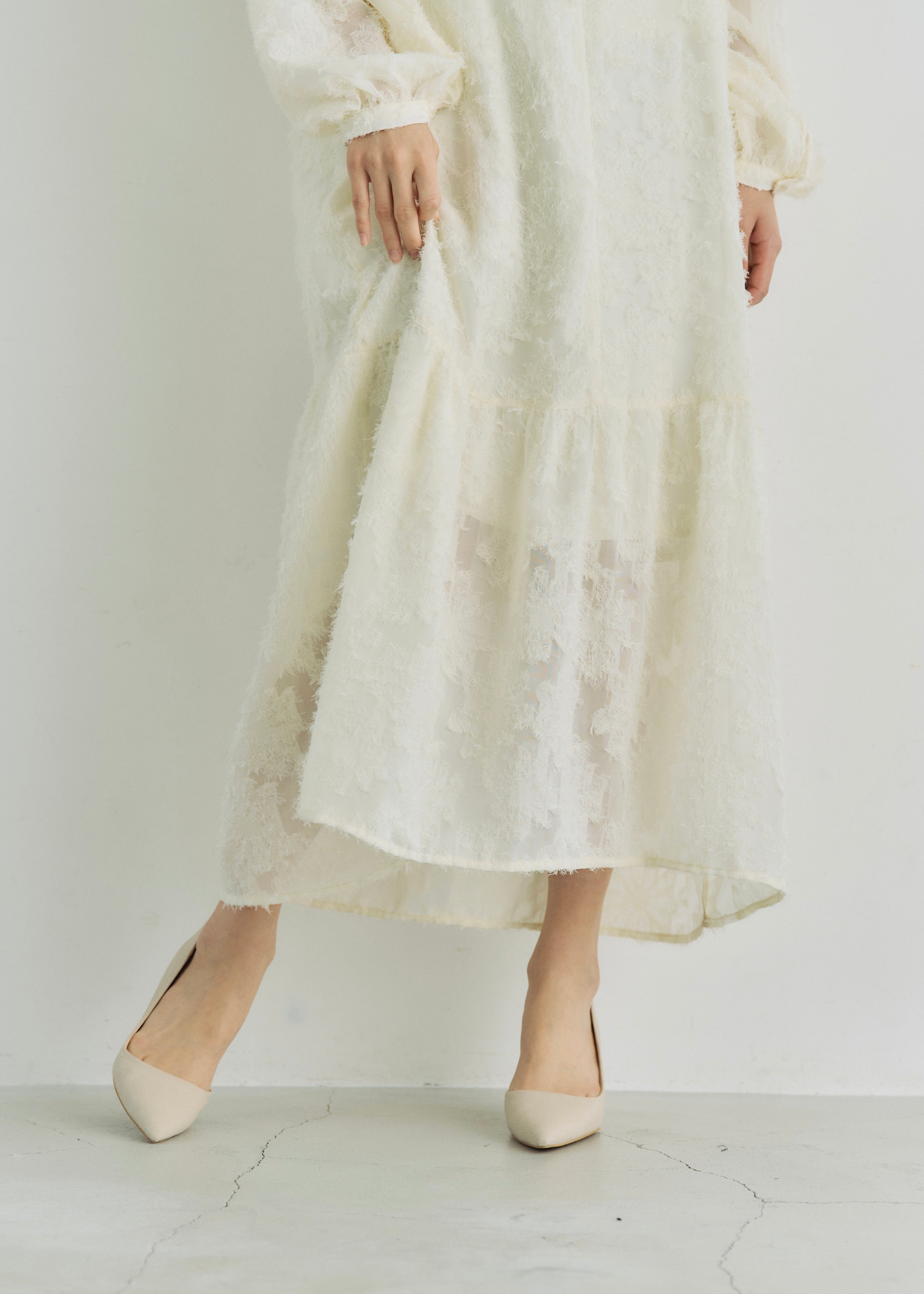2WAY SHEER JACQUARD DRESS