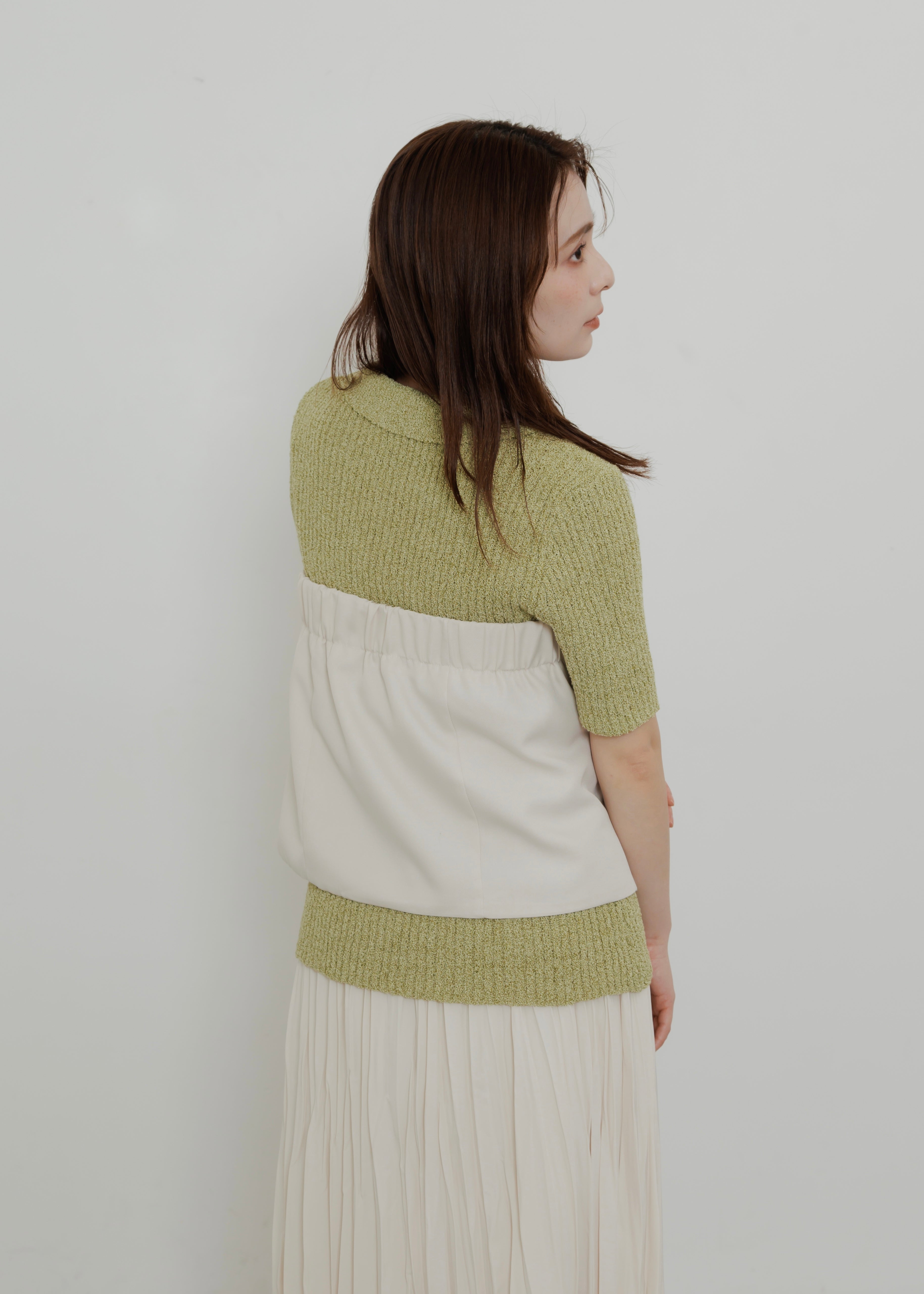 MIX KNIT POLO CARDIGAN