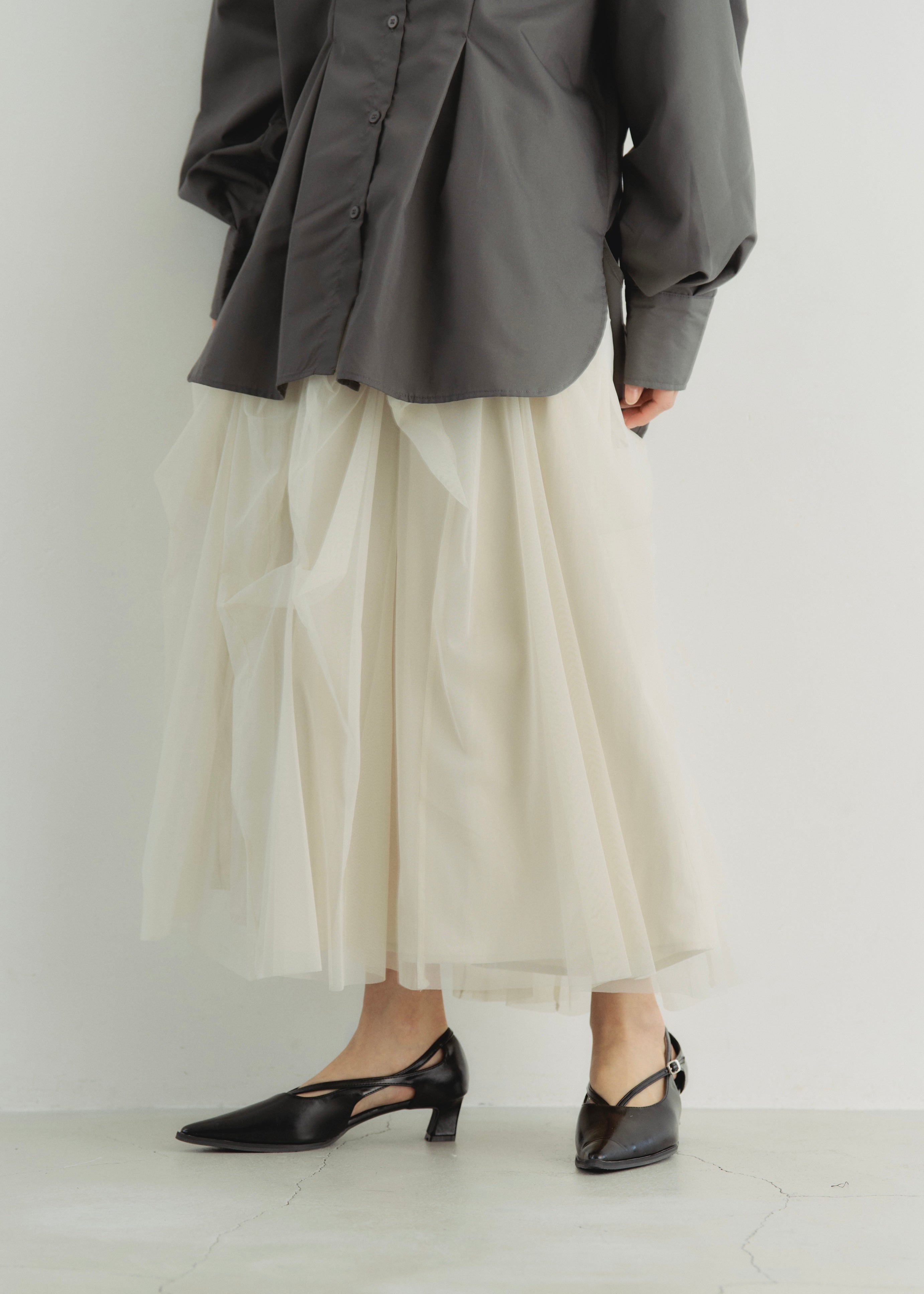 TULLE GATHER SKIRT