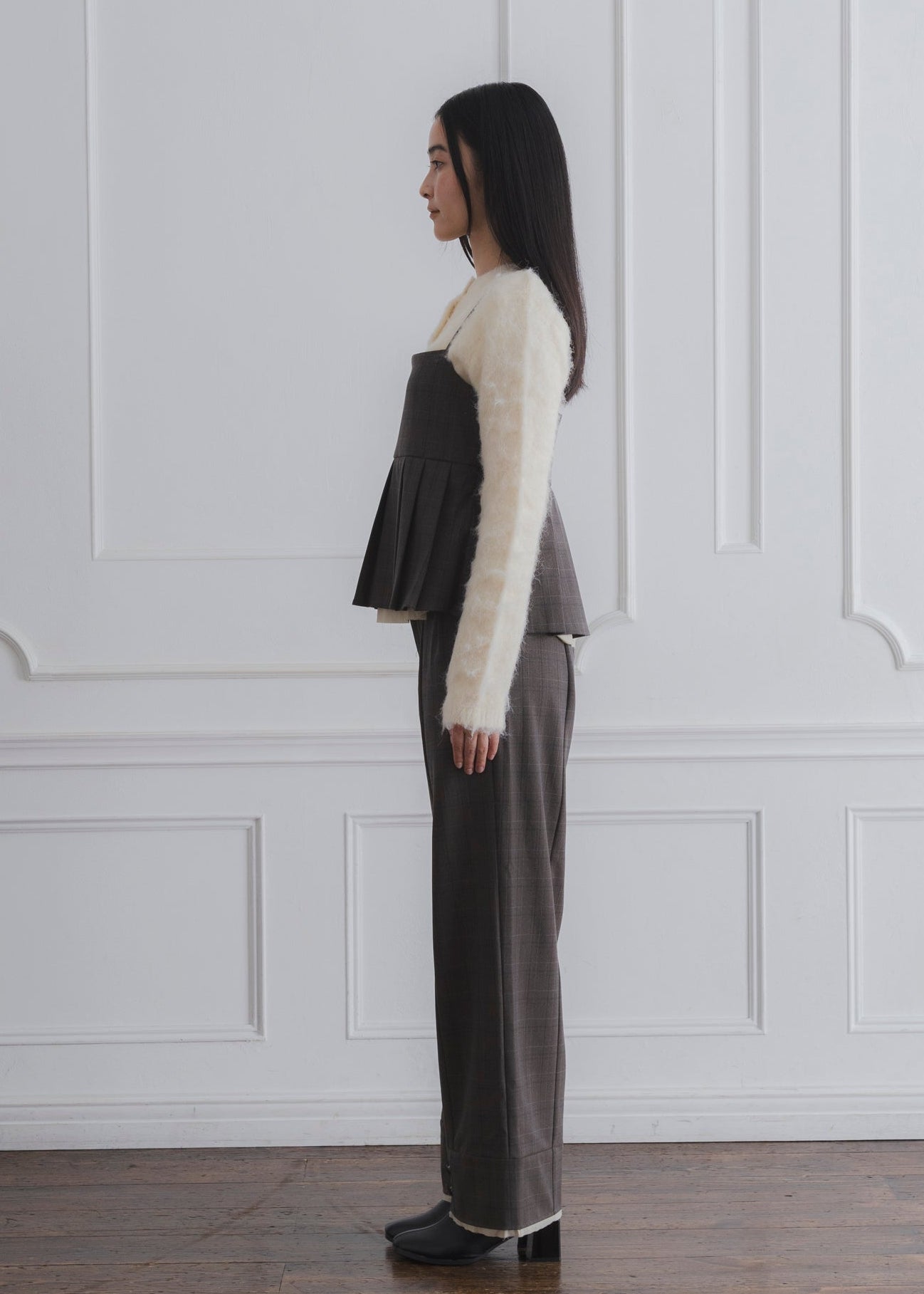 CHECK PLEATS CAMISOLE