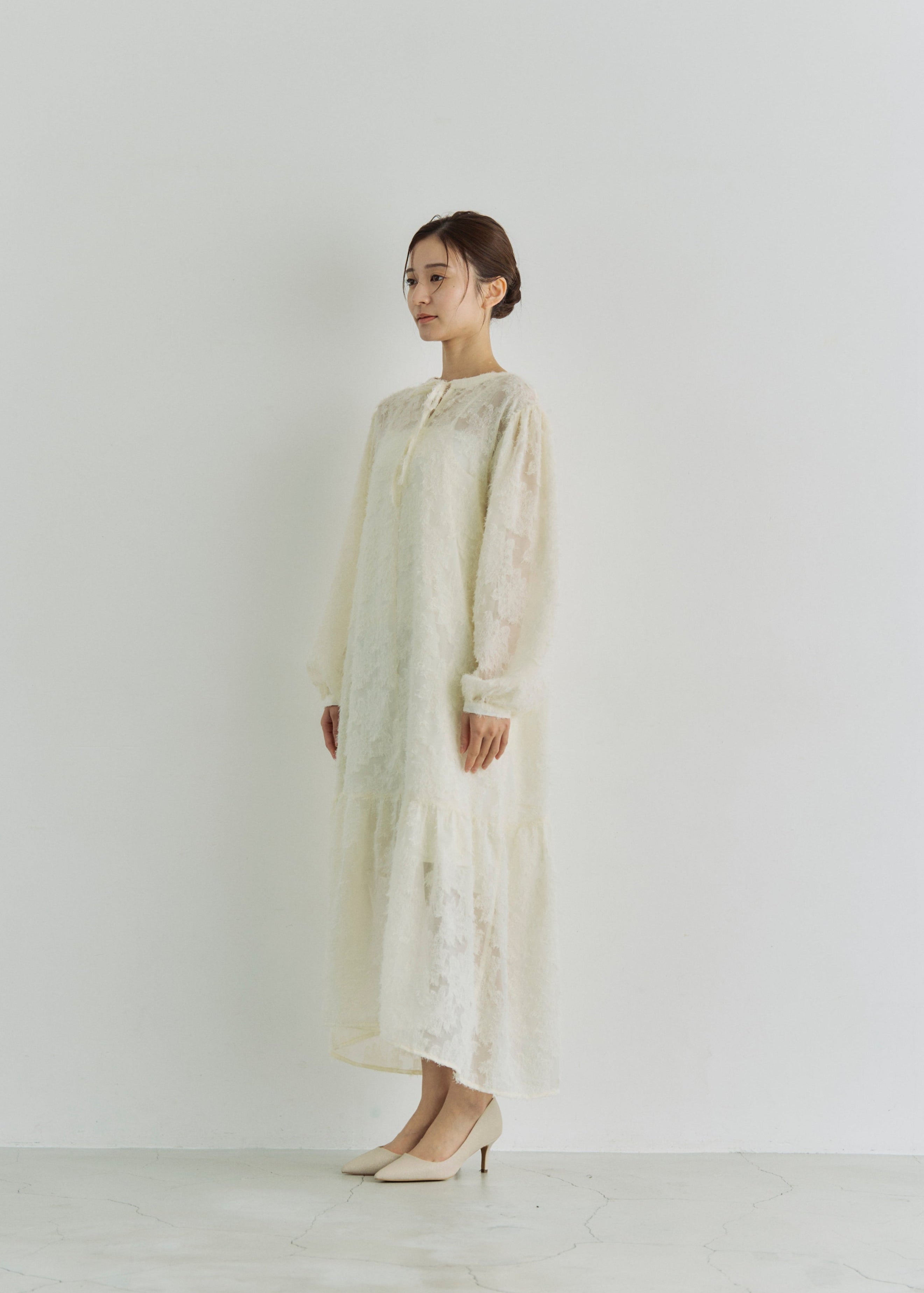 2WAY SHEER JACQUARD DRESS