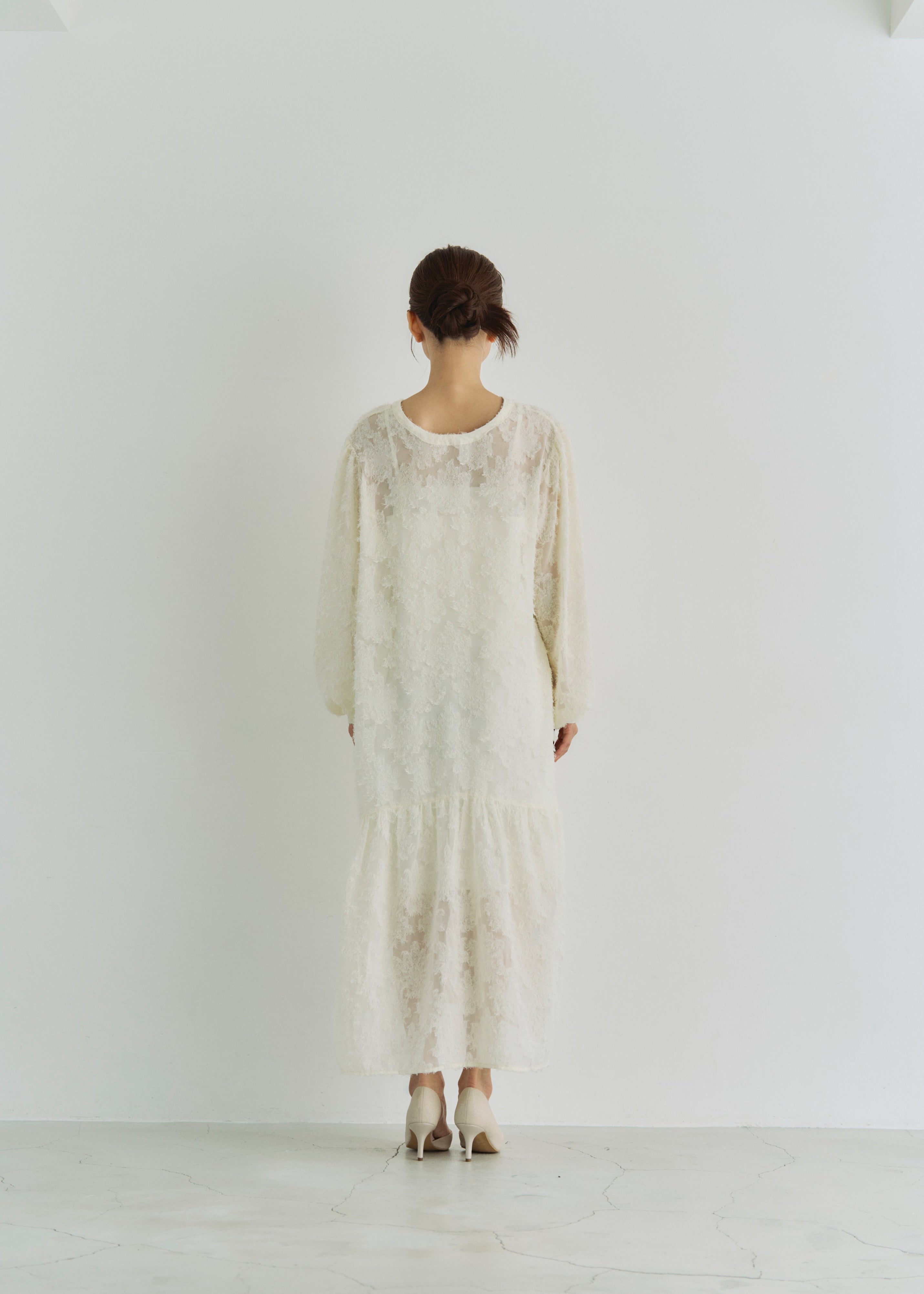 2WAY SHEER JACQUARD DRESS