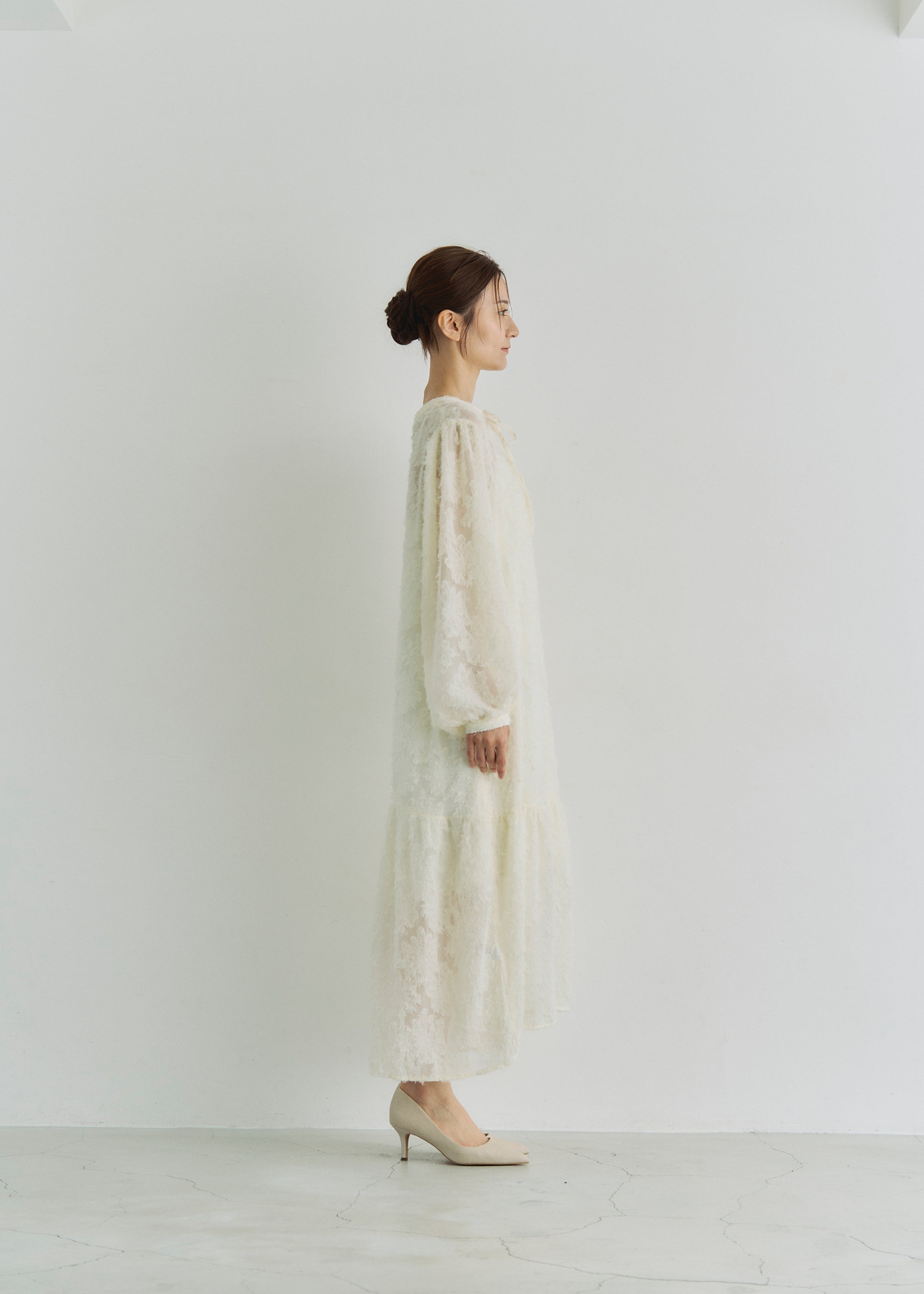 2WAY SHEER JACQUARD DRESS