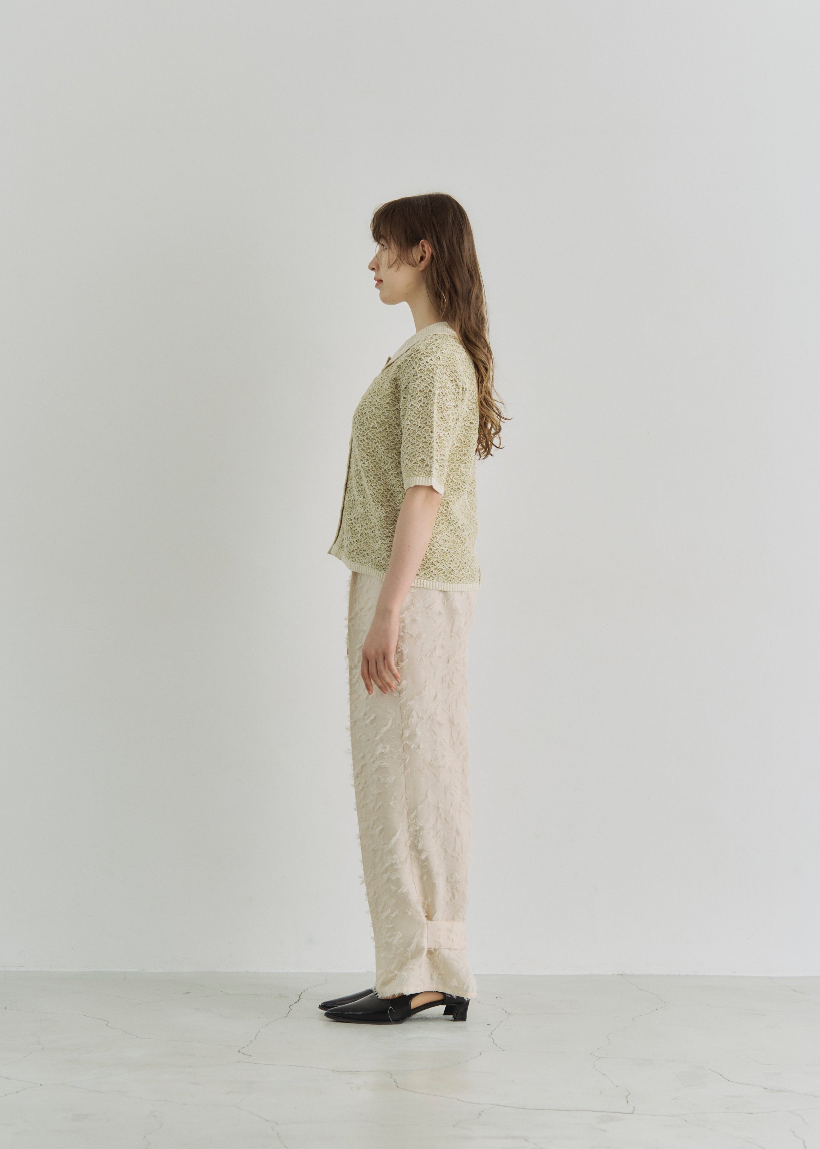 tシャツ Volume Gather MIx Knit Tops レディース MIX KNIT TOP