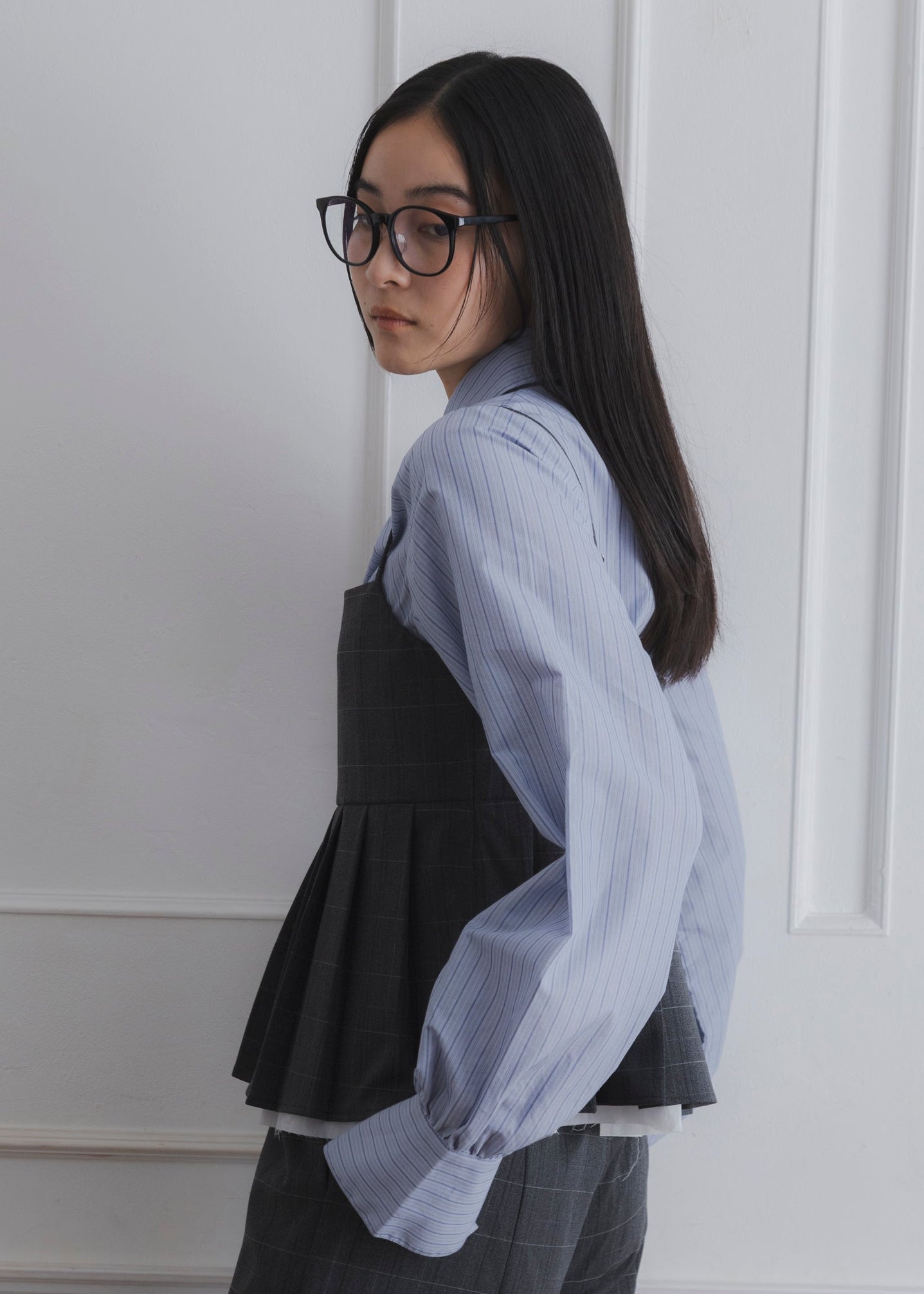 CHECK PLEATS CAMISOLE