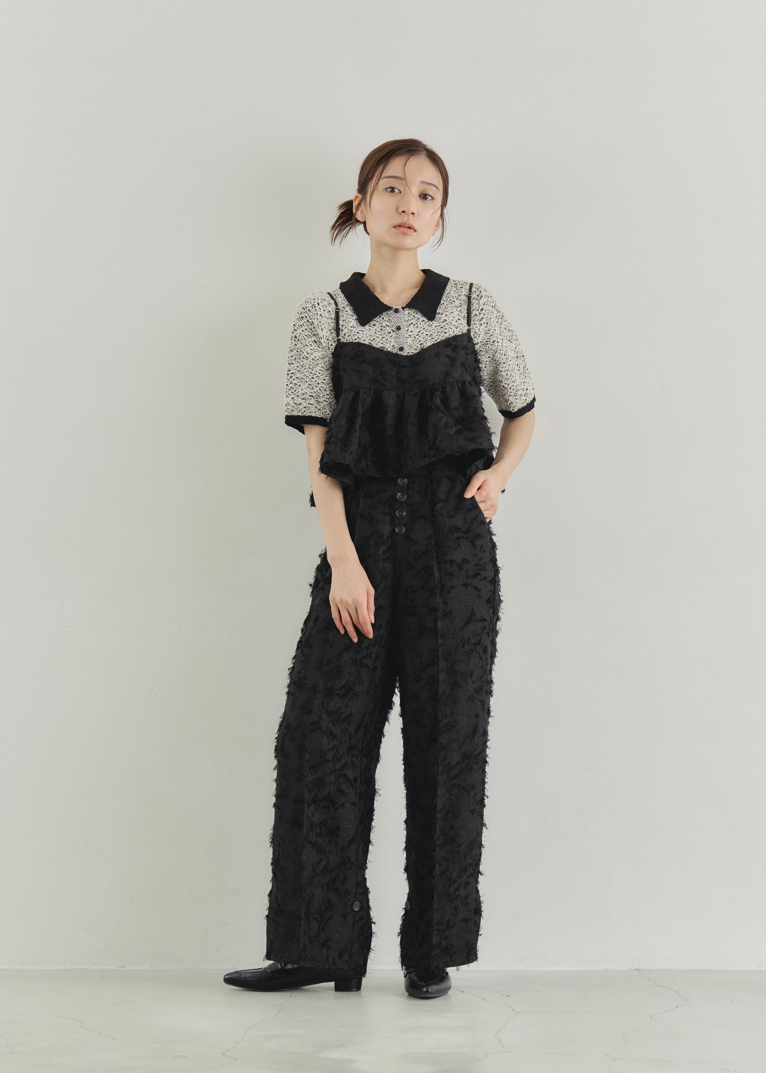 ミーリー meri ふくれジャガード2way 白黒2点 楽天市場】SHIORI×MERI ふくれジャガード2wayジレ : meri