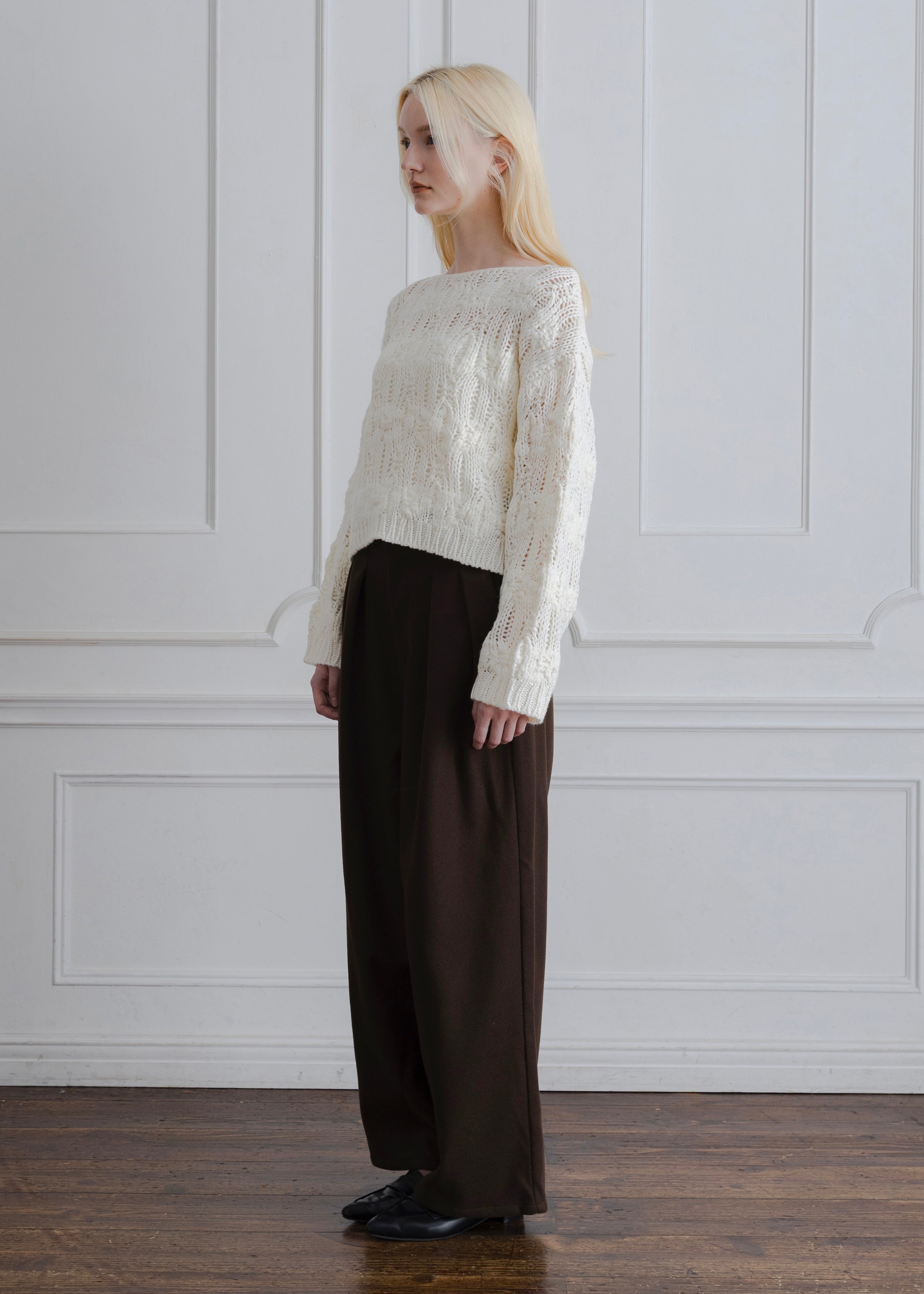 CROPPED KNIT PULLOVER