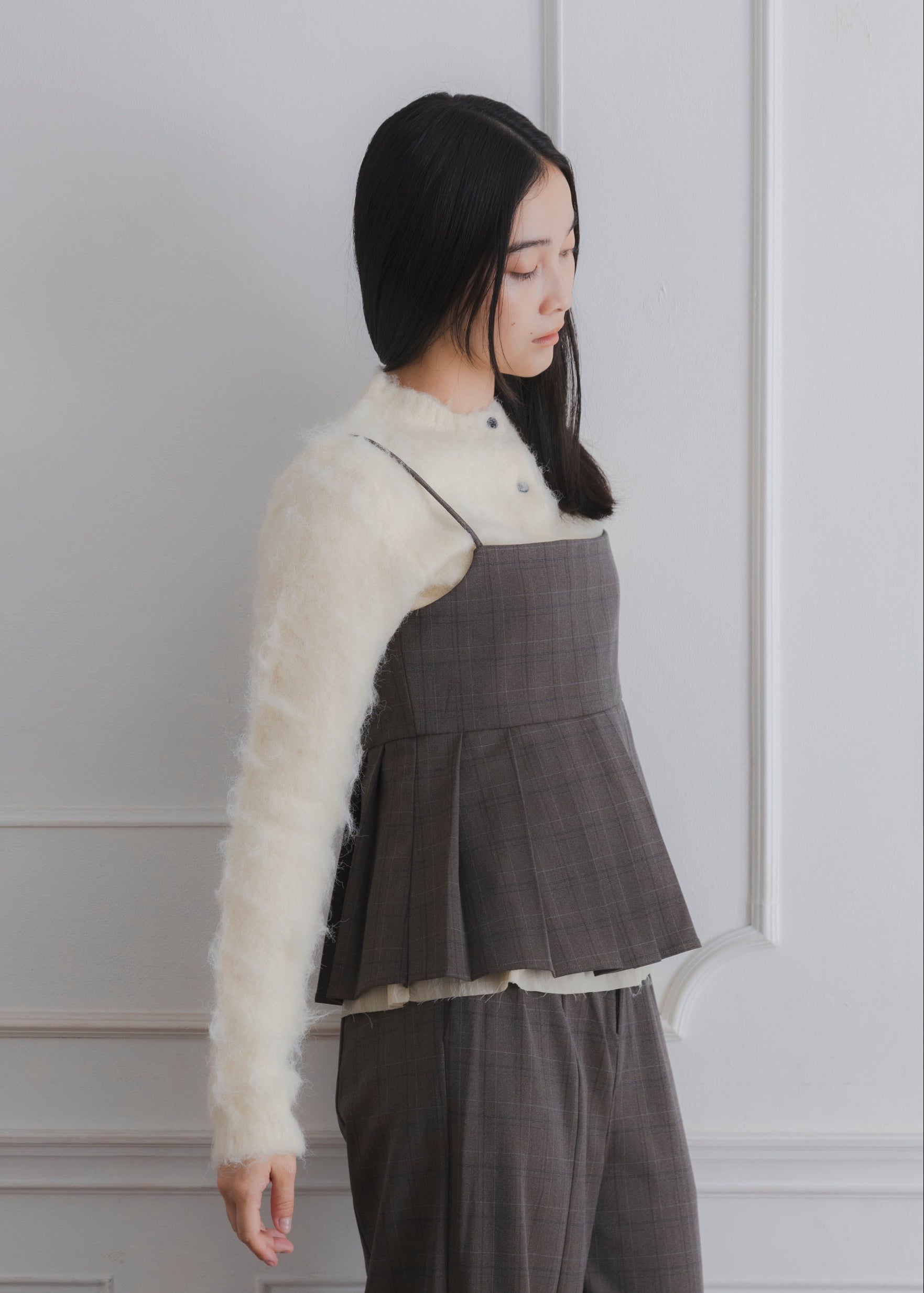 CHECK PLEATS CAMISOLE