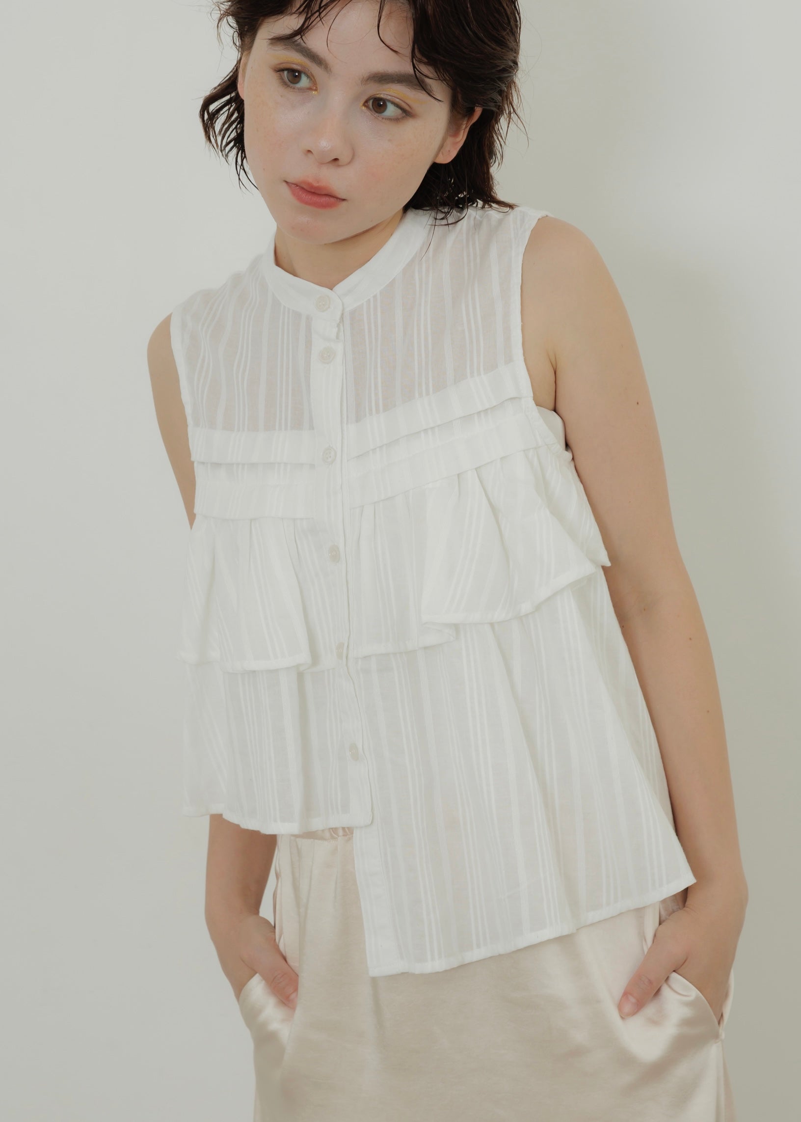 SHEER STRIPE BLOUSE