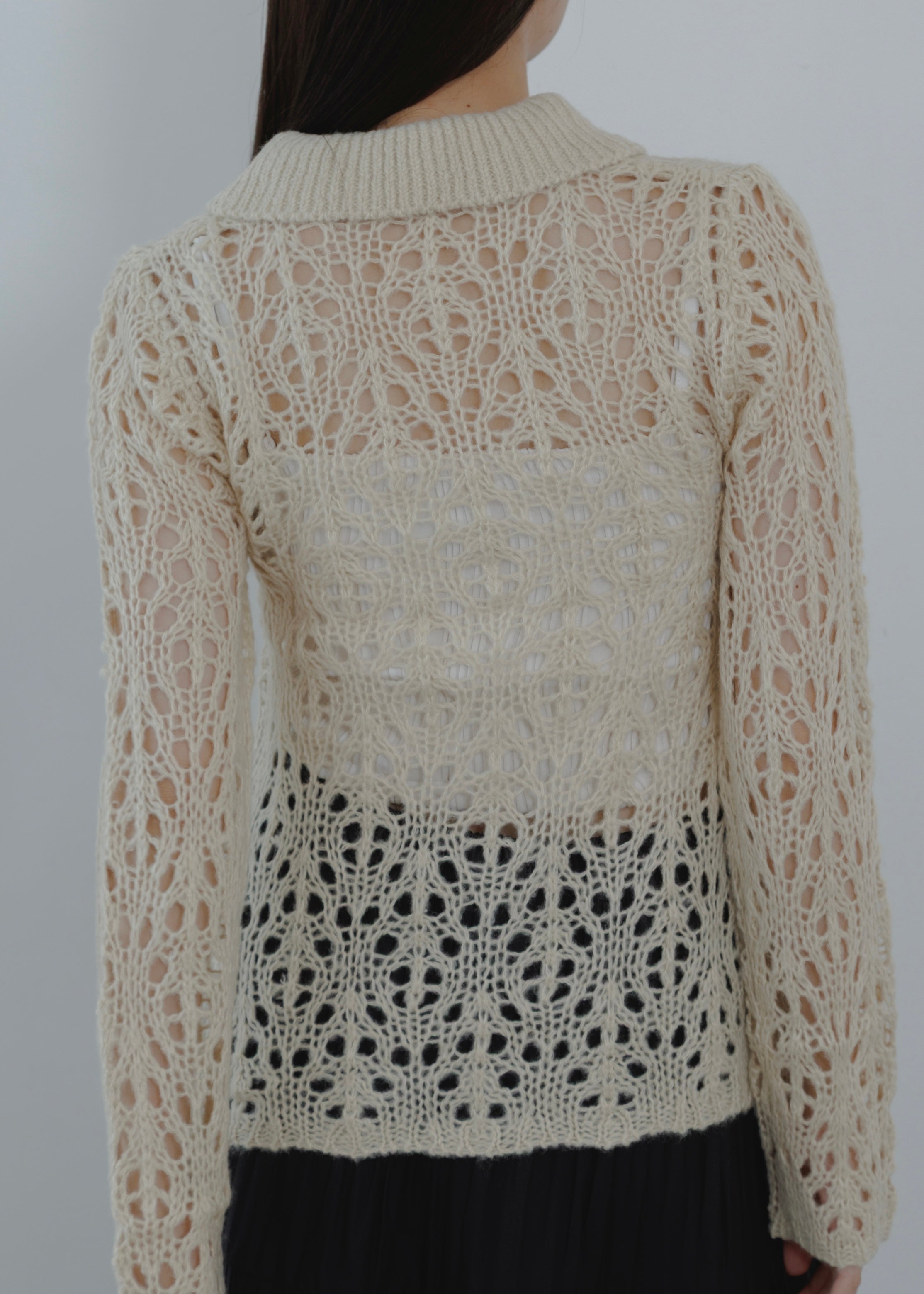 OPENWORK MOHAIR CARDIGAN