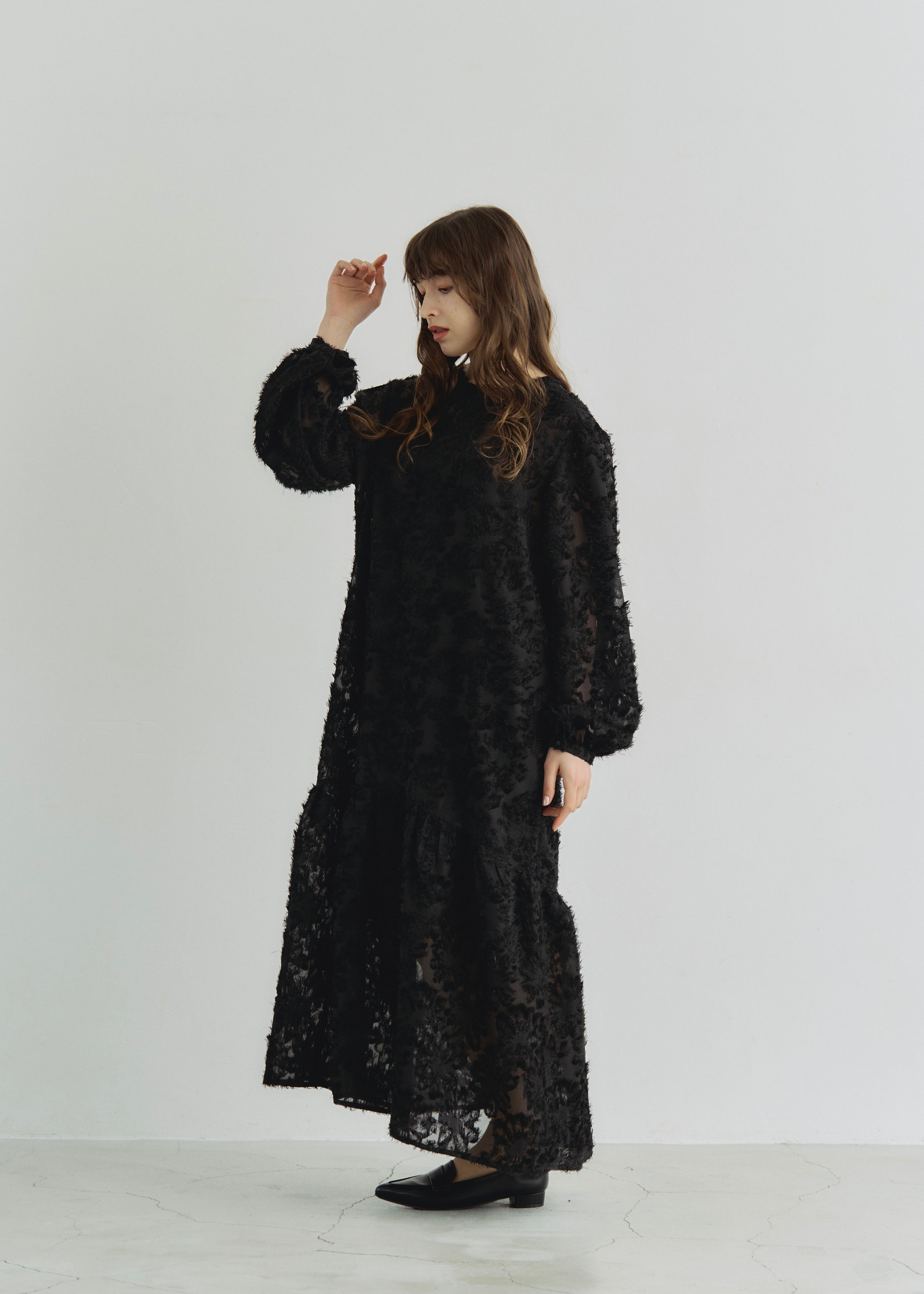 2WAY SHEER JACQUARD DRESS