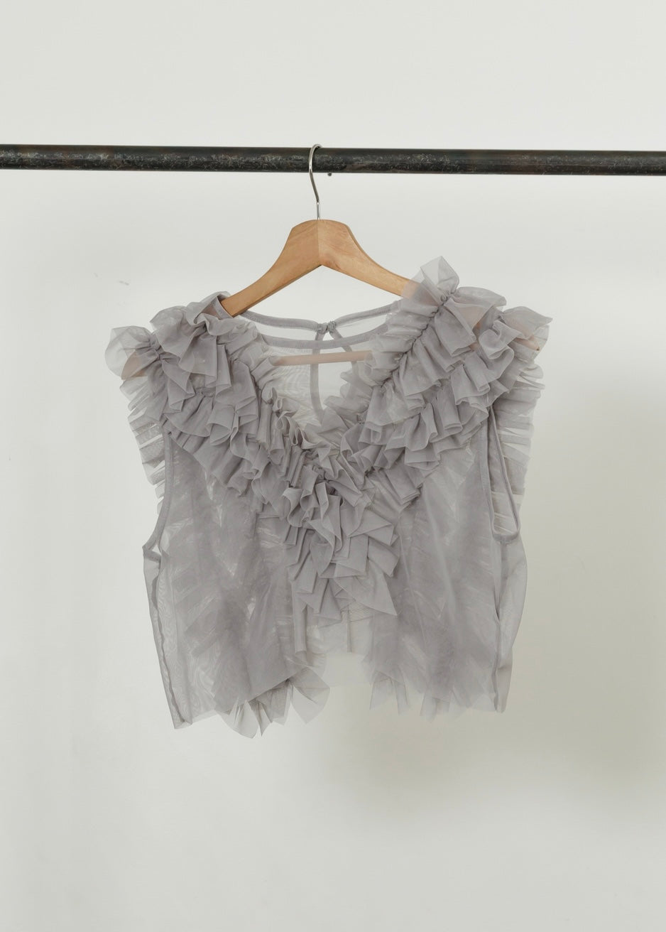TULLE FRILL VEST