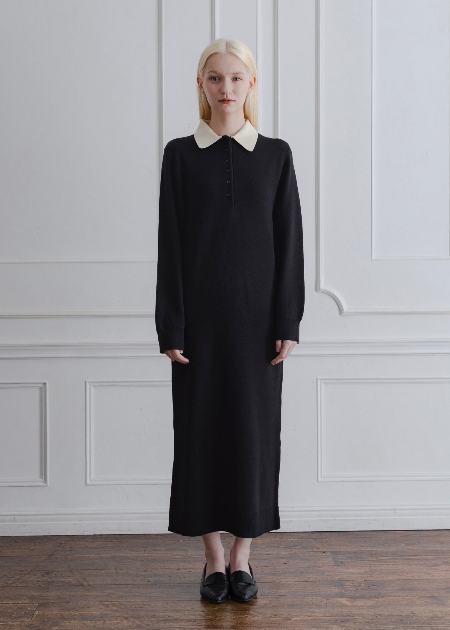 BICOLOR POLO KNIT DRESS