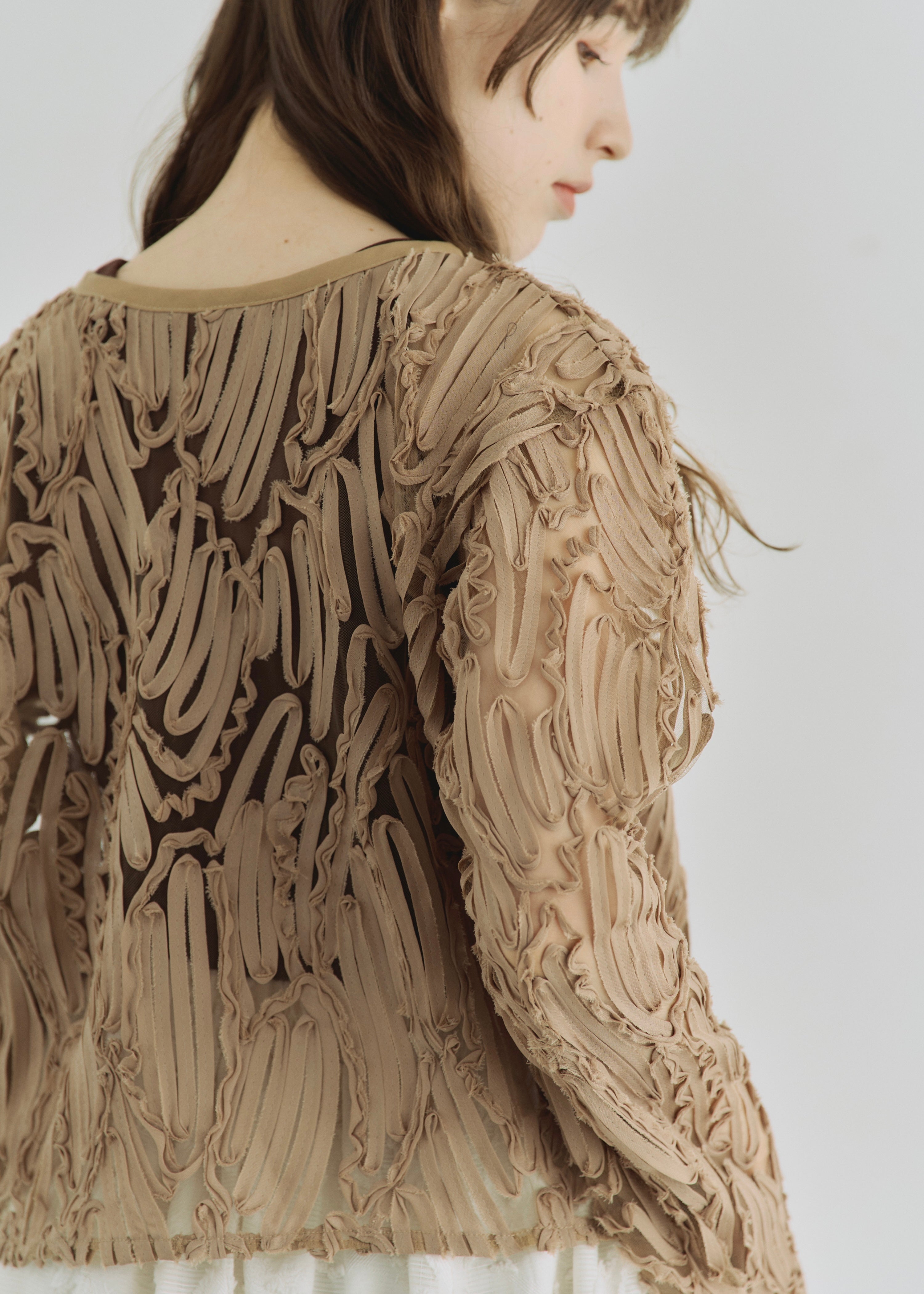 EMBROIDRED TULLE CARDIGAN