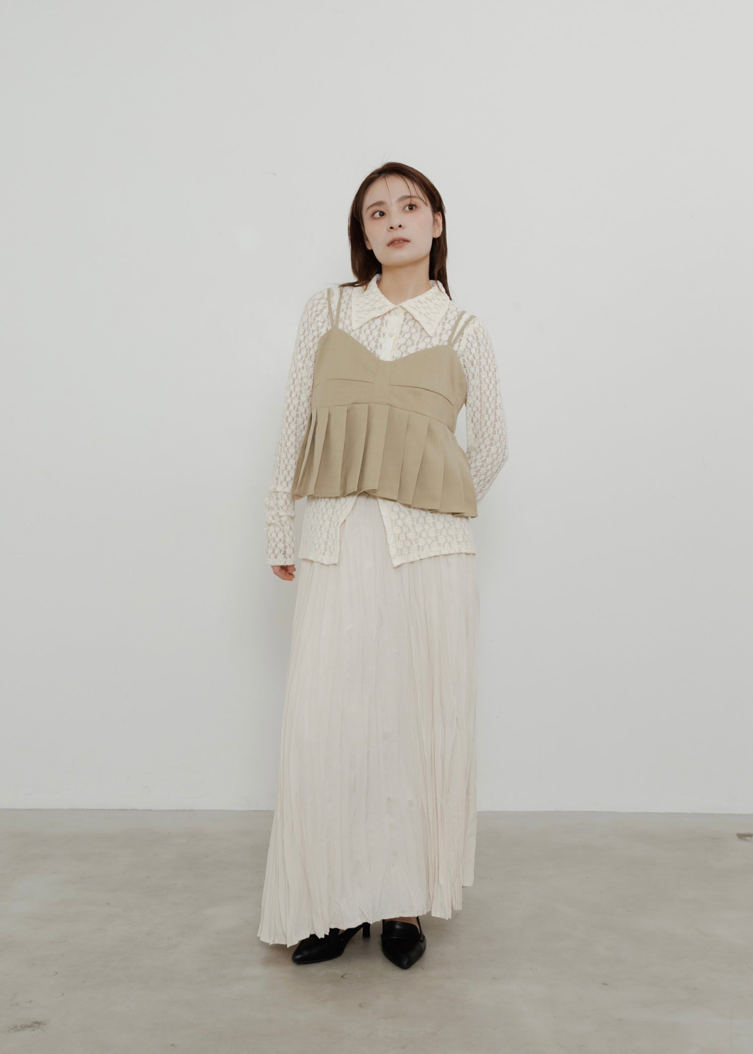 CRUSH PLEATS SKIRT