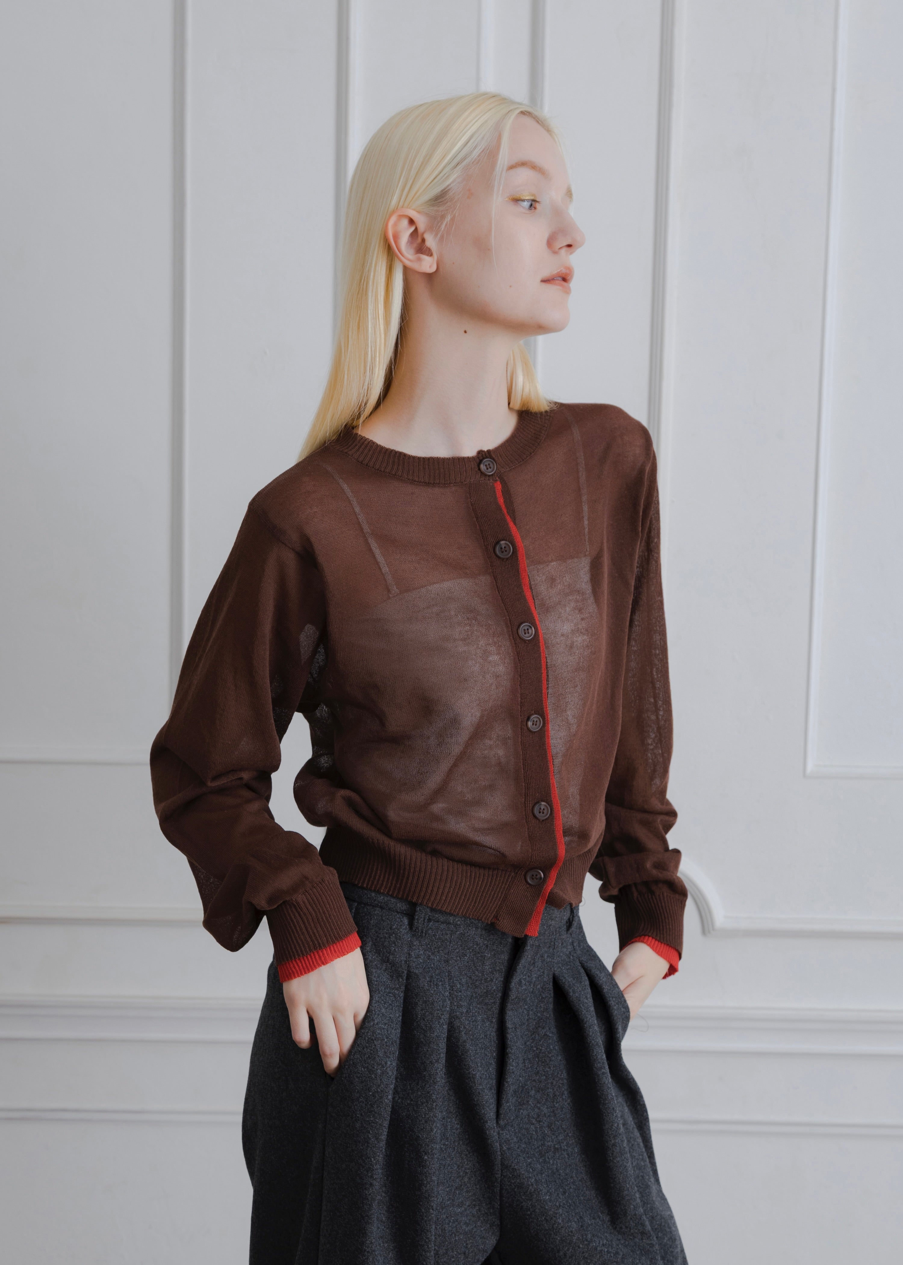 SHEER KNIT CARDIGAN