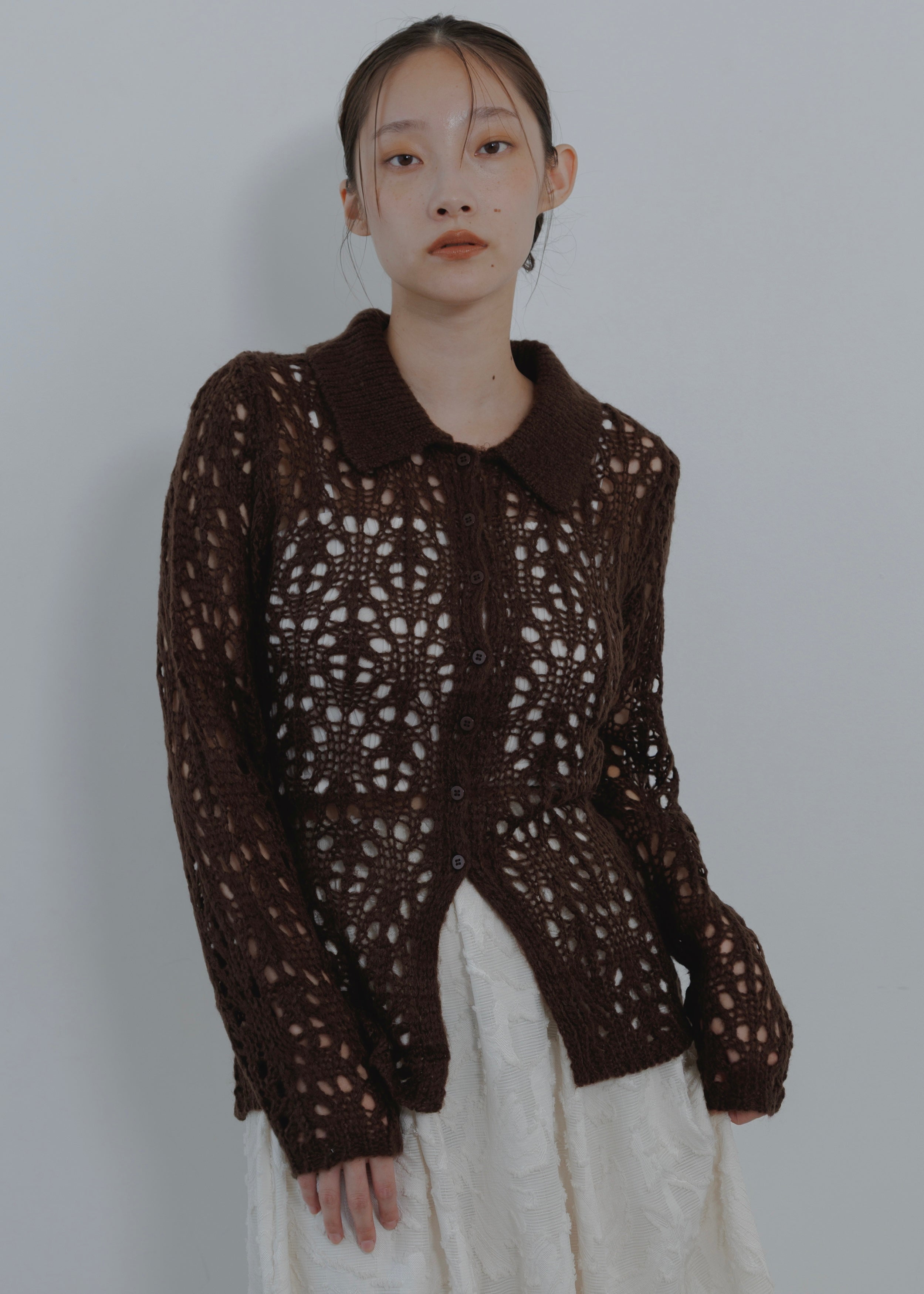 OPENWORK MOHAIR CARDIGAN